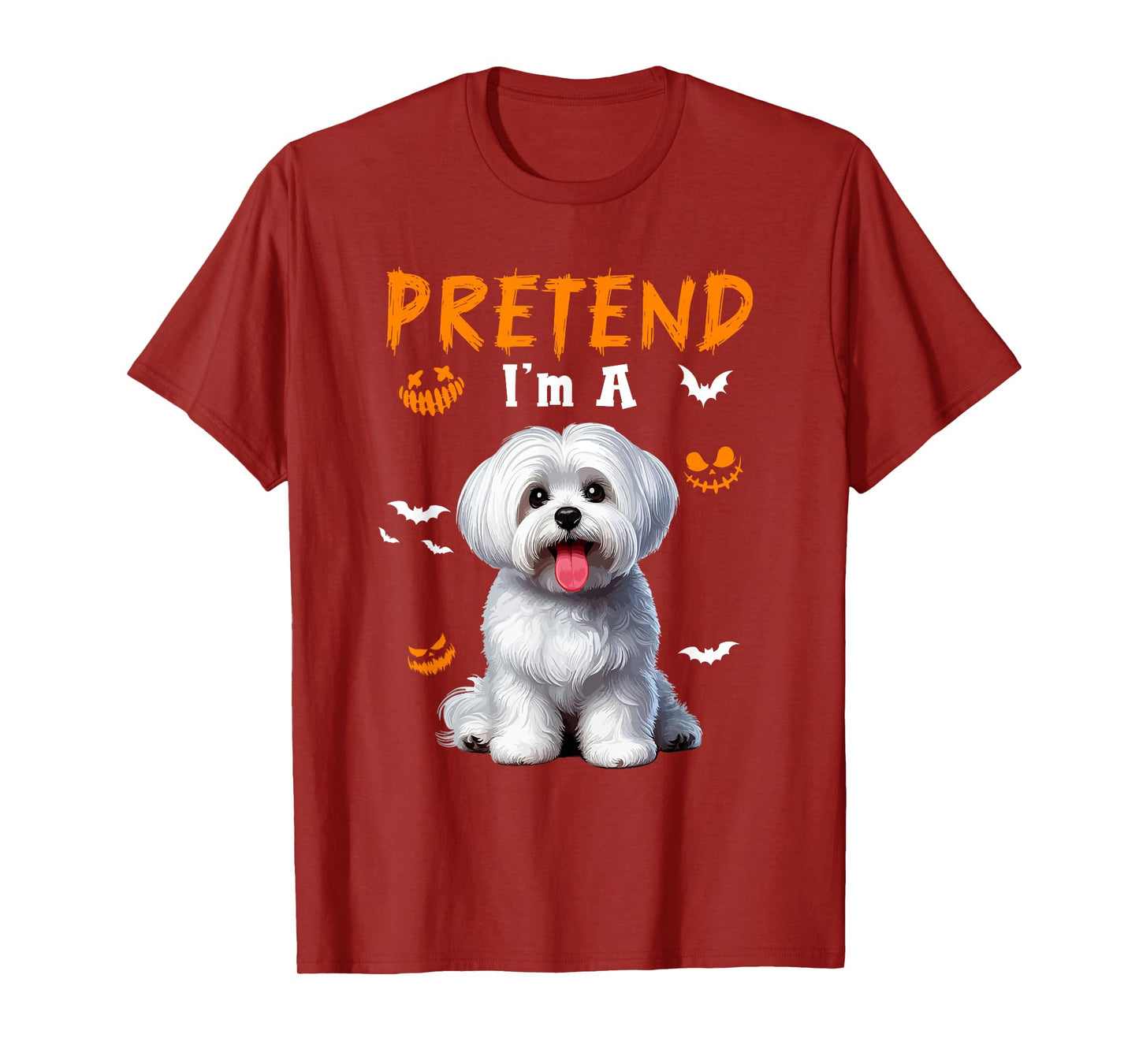 Pretend I'm A Maltese Halloween Costume Owner Kids Family T-Shirt