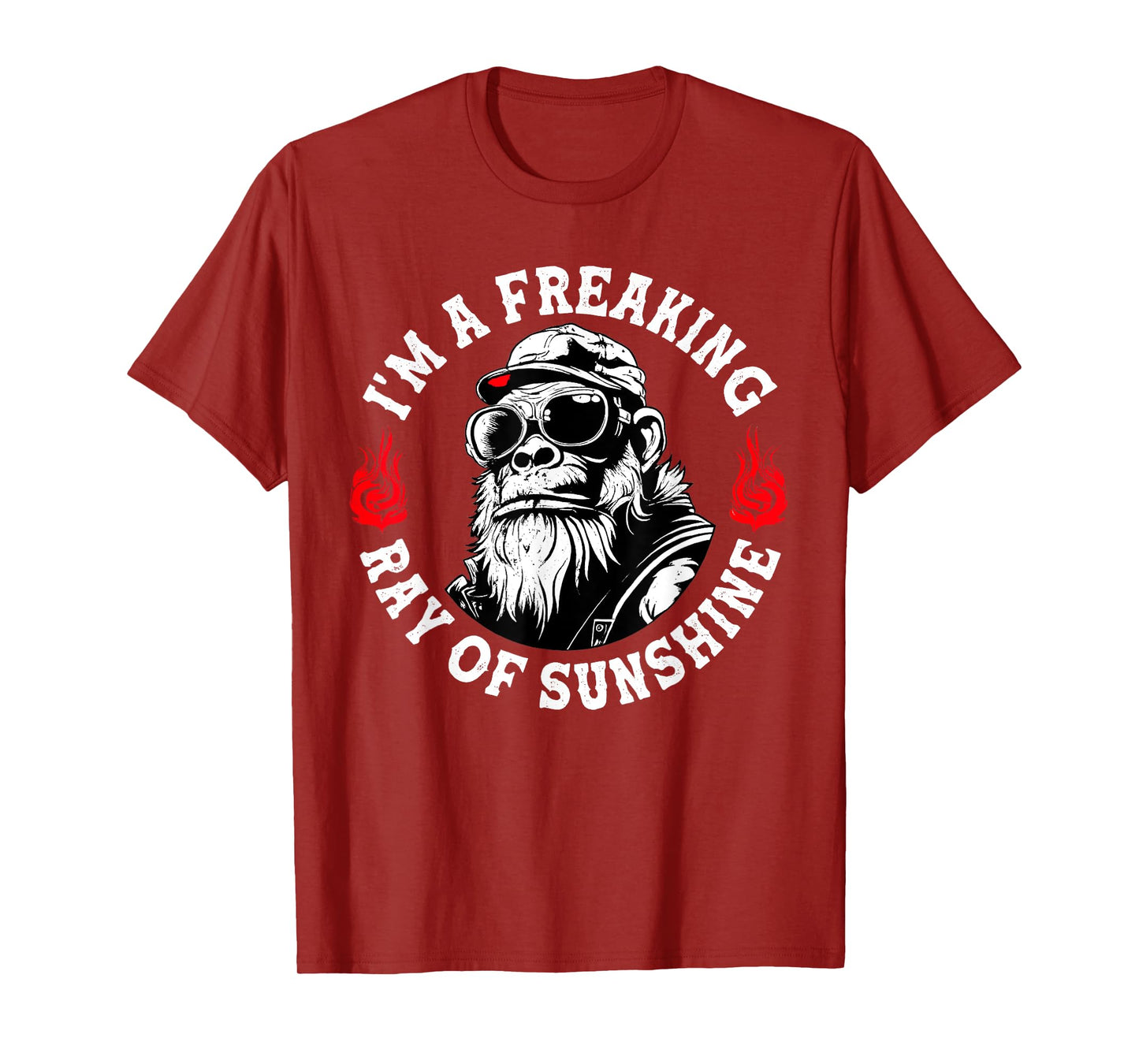 Retro I’m A Freaking Ray Of Sunshine Funny Monkey T-Shirt