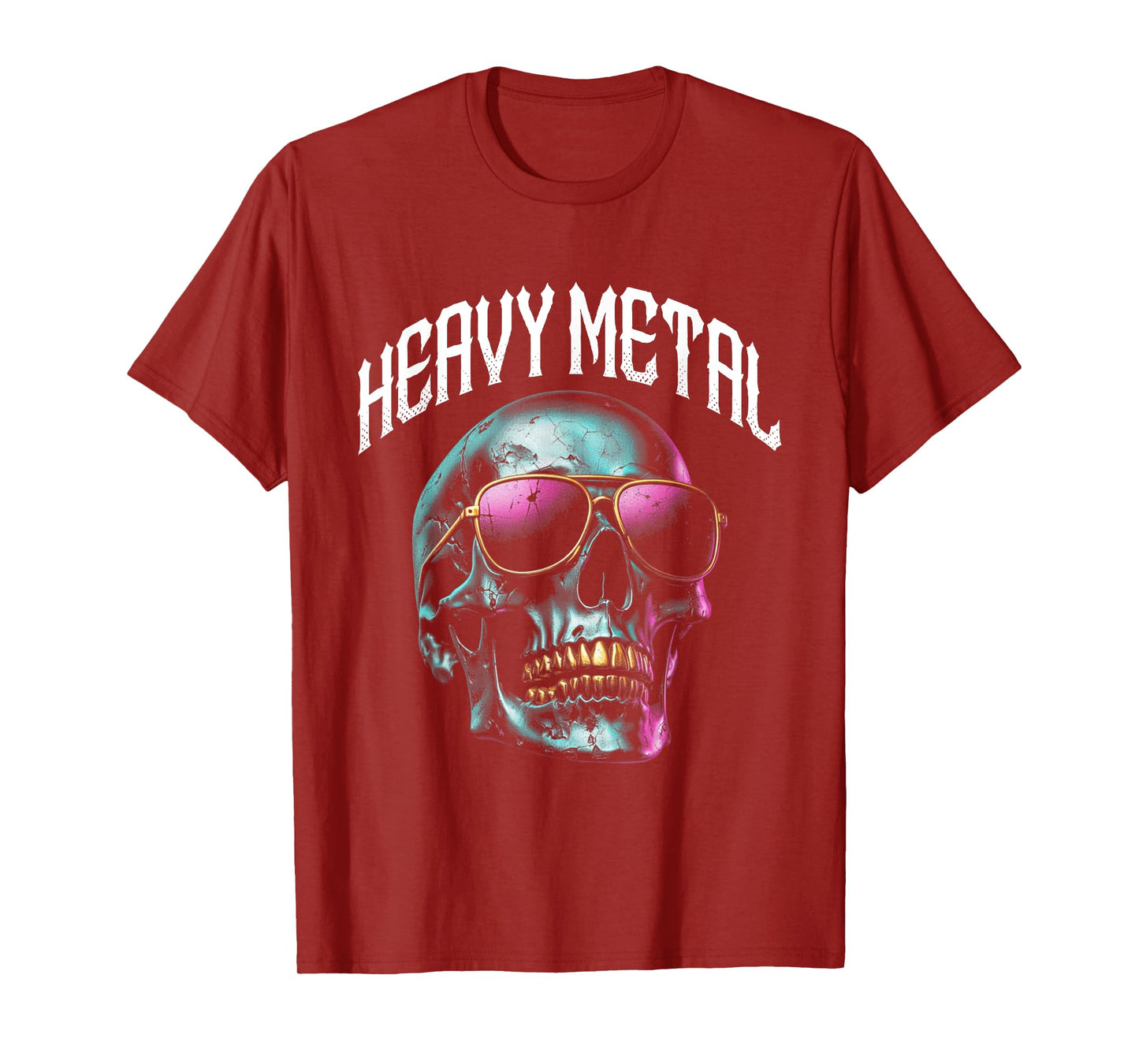 Heavy Metal Skull - Vintage Skull Heavy Metal Concert T-Shirt