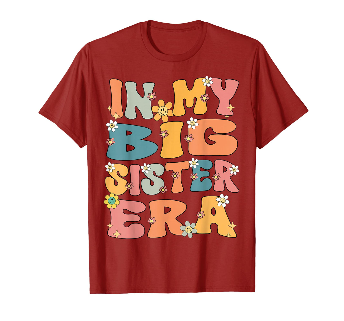 In My Big Sister Era Groovy Big Sister 2025 Cute Big Sis T-Shirt