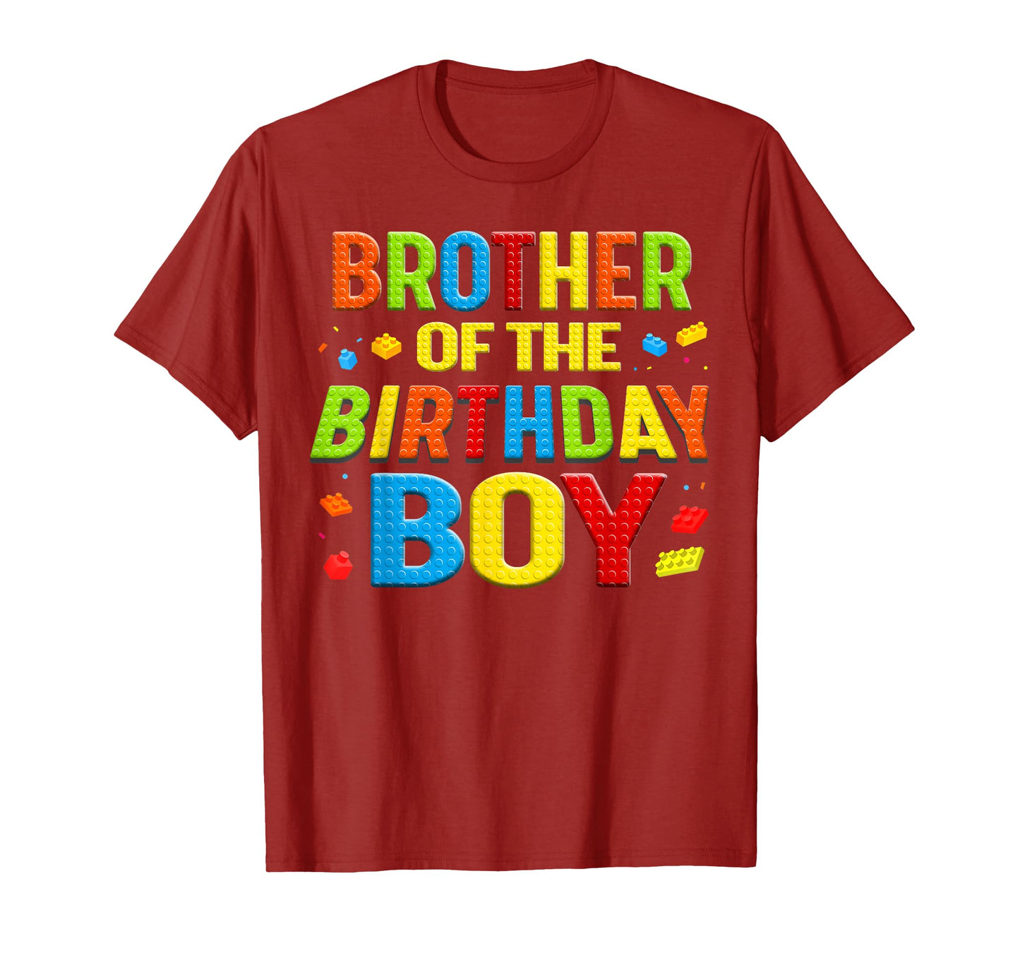 Brother Of The Birthday Boy Building Blocks Birthday Family T-Shirt