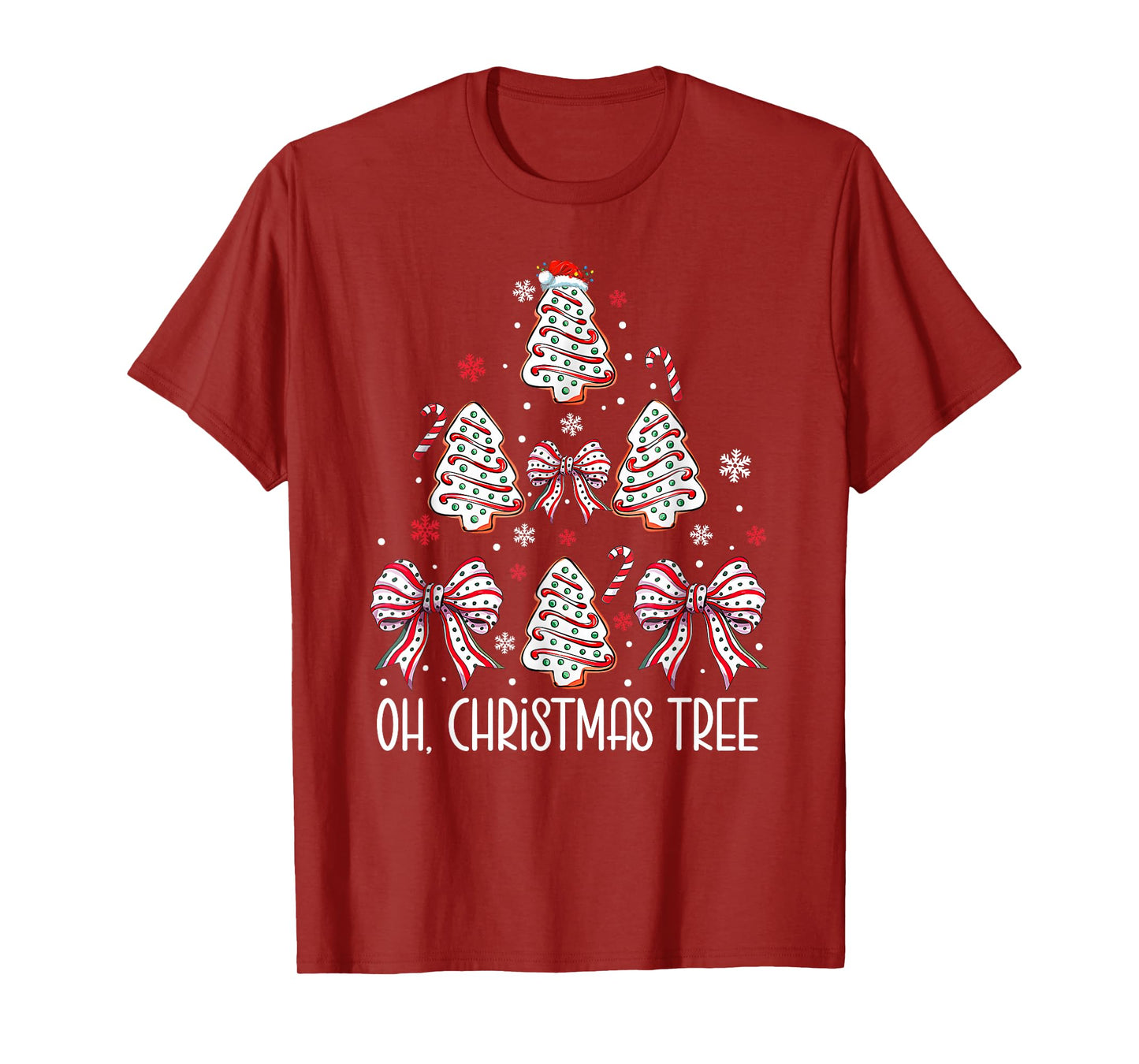 Groovy Oh Christmas Tree Cakes Debbie Becky Jen Cake Lovers T-Shirt