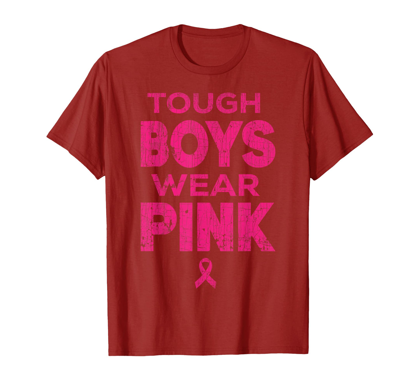Tough Guys Wear Pink Breast Cancer Awareness Shirts Men Boys T-Shirt