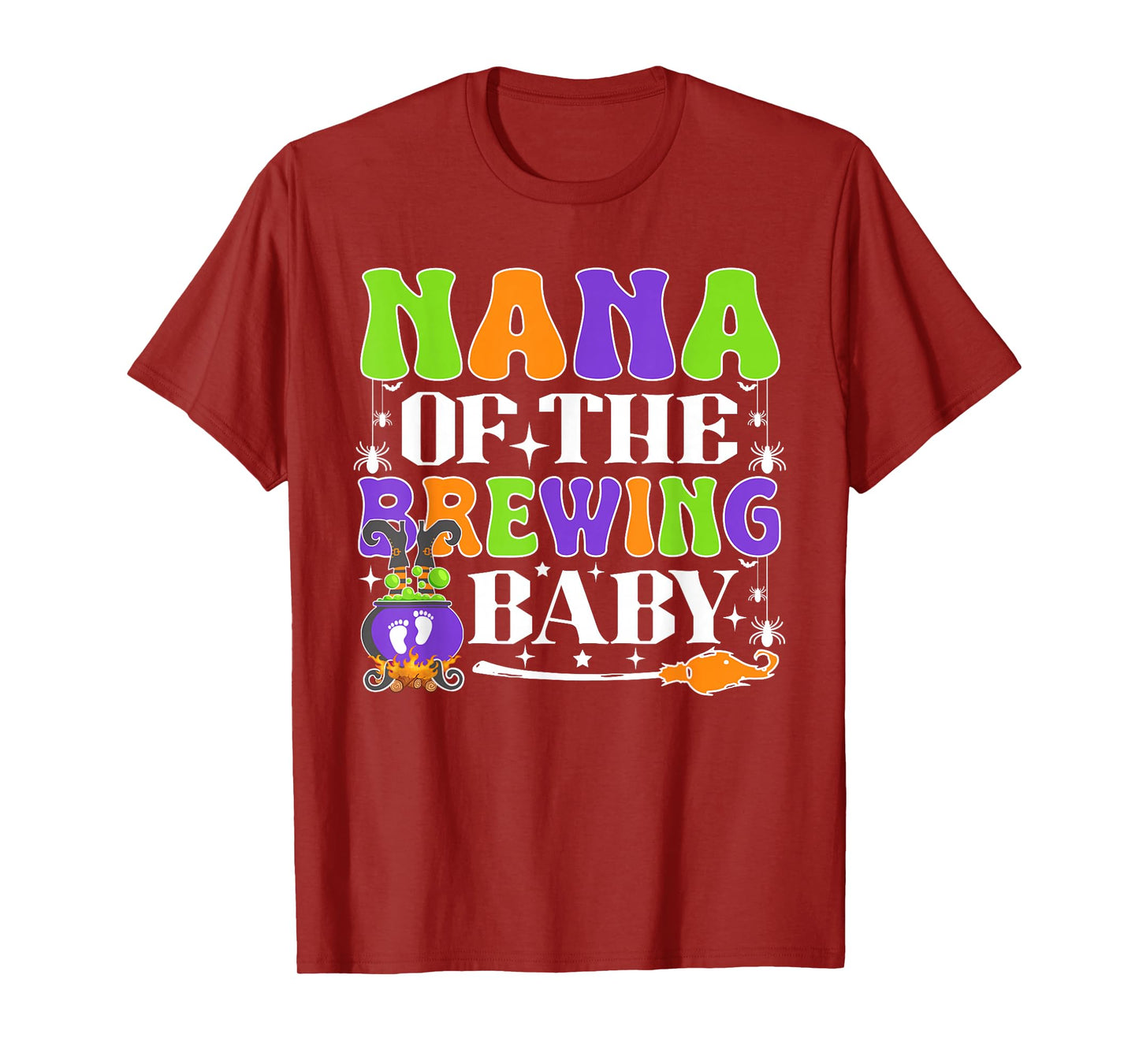 Nana of The Brewing Baby Halloween Witch Baby Shower T-Shirt