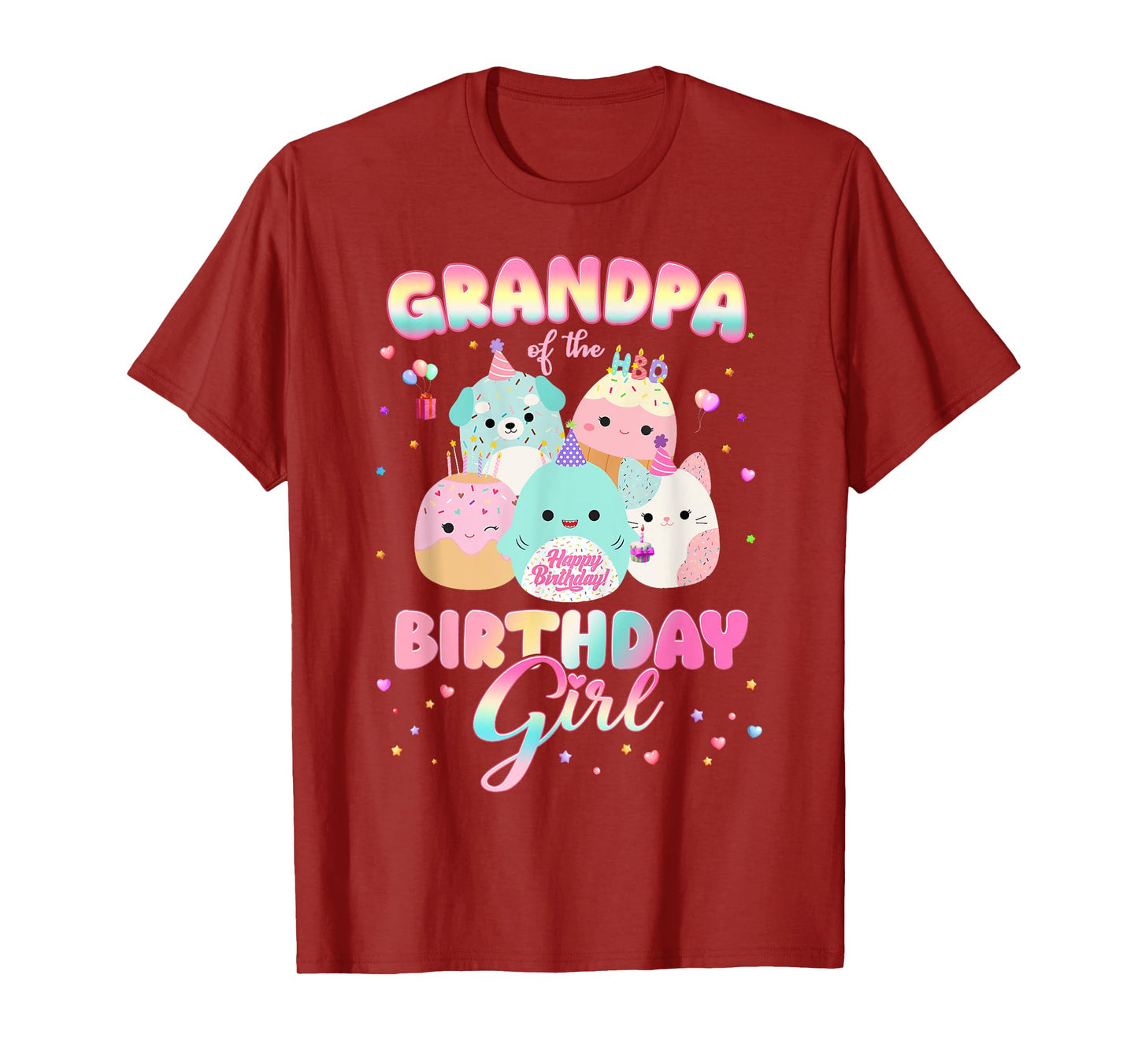 Birthday Family Squish Squad Grandpa Of The Birthday Girl T-Shirt
