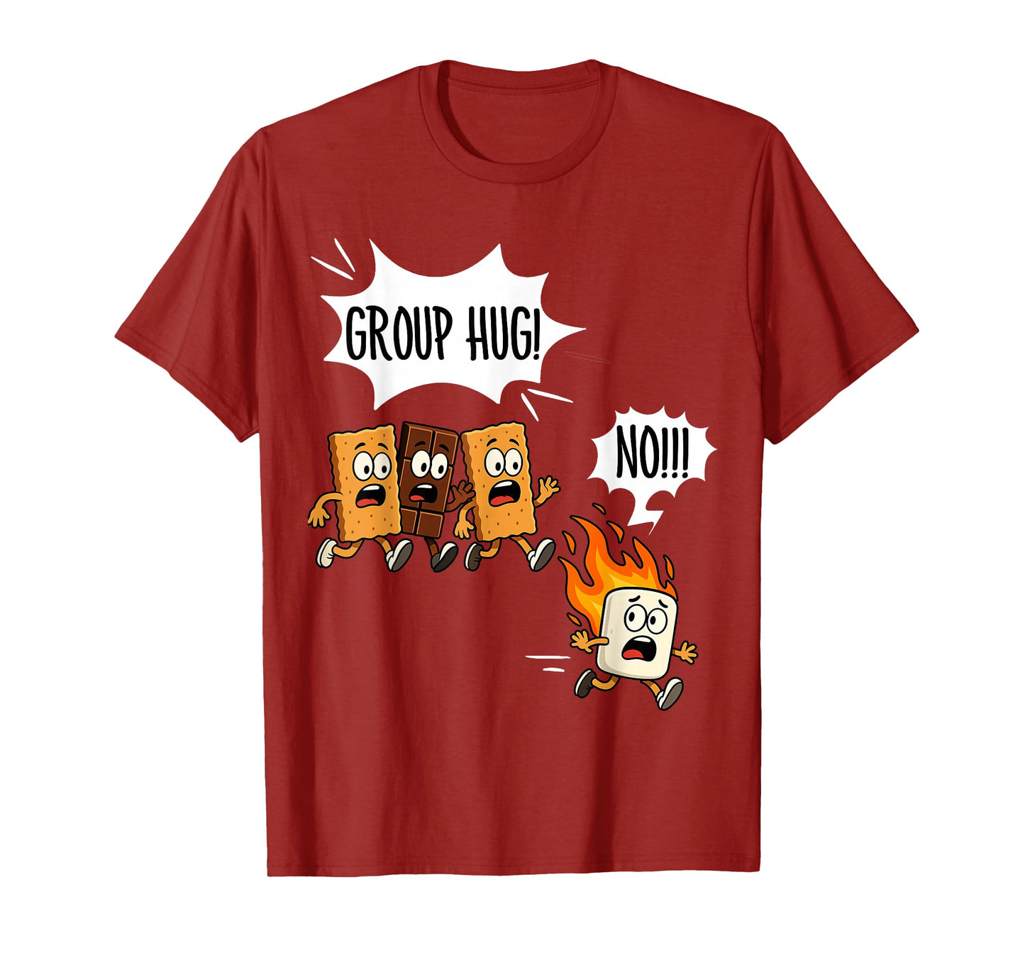 Funny Smores Group Hug Camping Campfire Roasting Marshmallow T-Shirt
