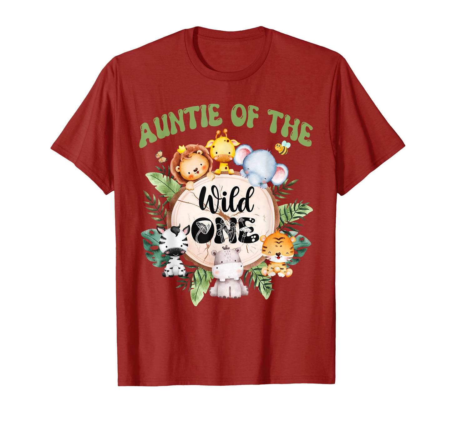 Auntie Of The Wild One 1st Birthday Safari Family Matching T-Shirt