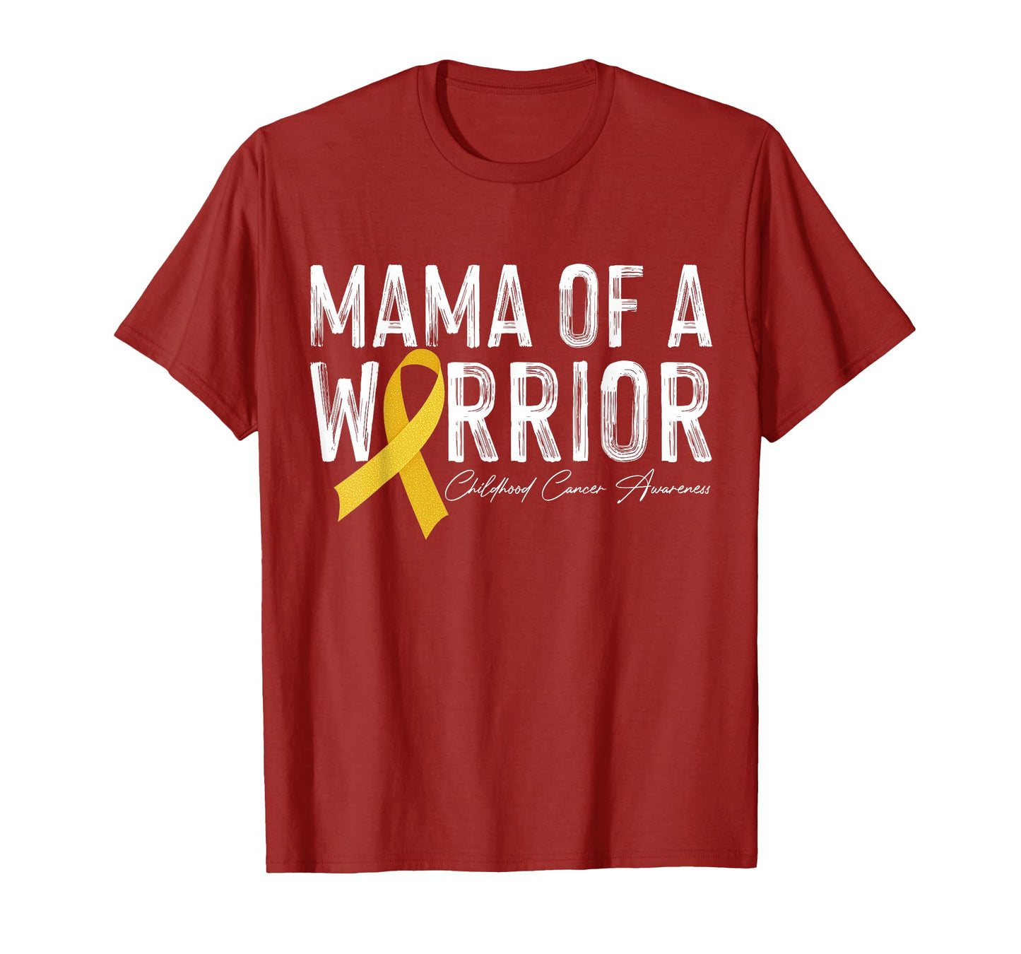 Mama of A Warrior Childhood Cancer Awareness Wear Gol-d T-Shirt