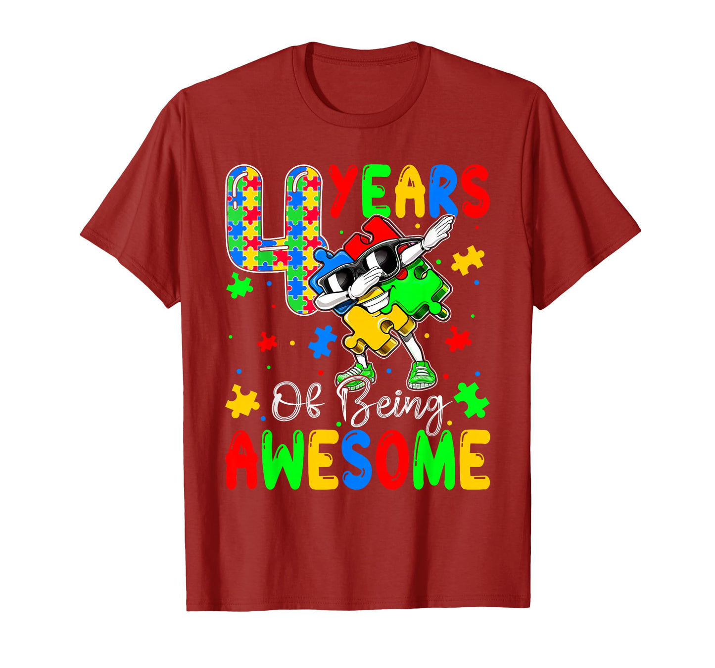 4 Years Of Being Au-some 4 Years Old Autism Awareness Day T-Shirt