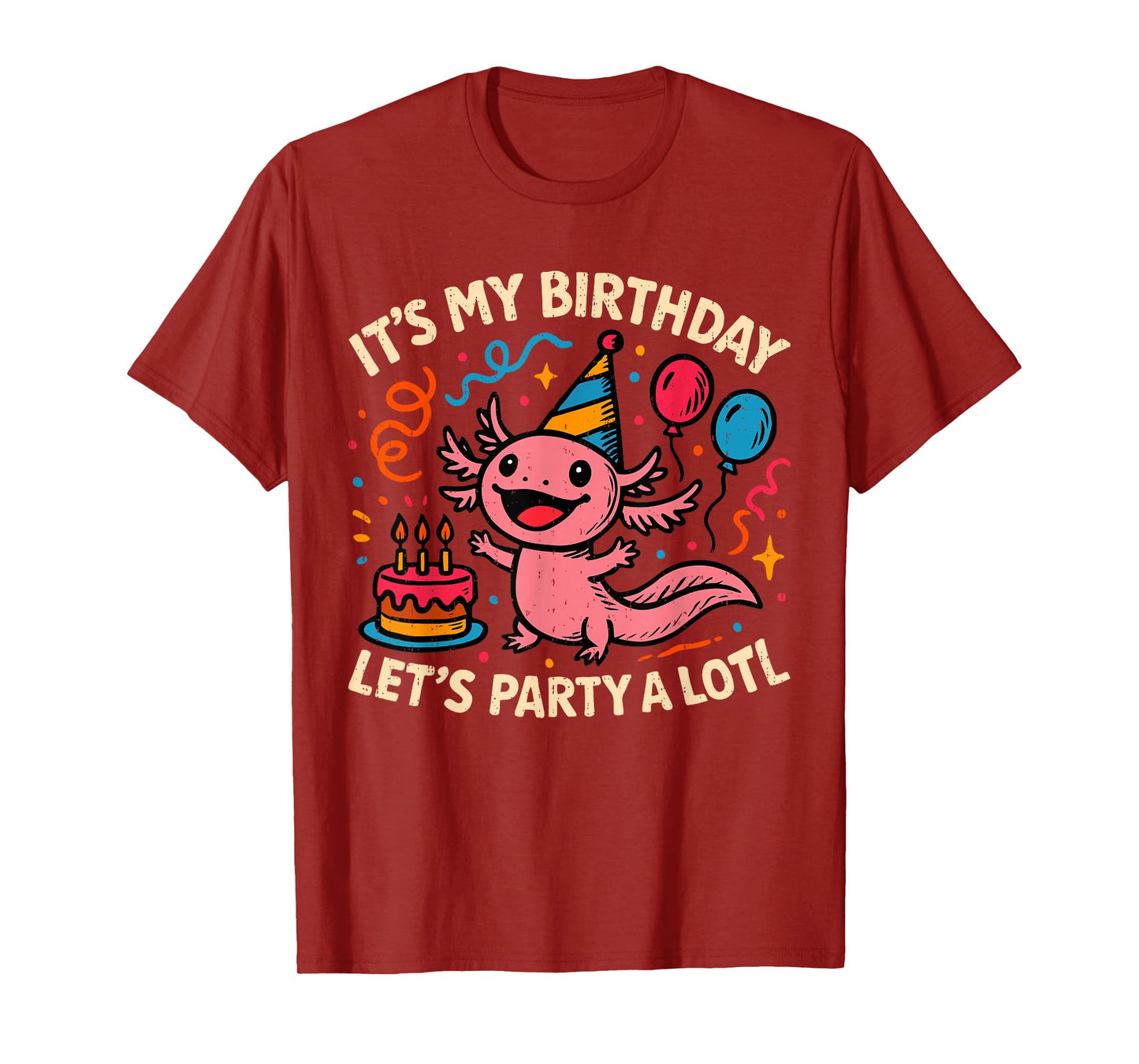 Kawaii It's My Birthday Axolotl Party Animal Lover Axolotls T-Shirt