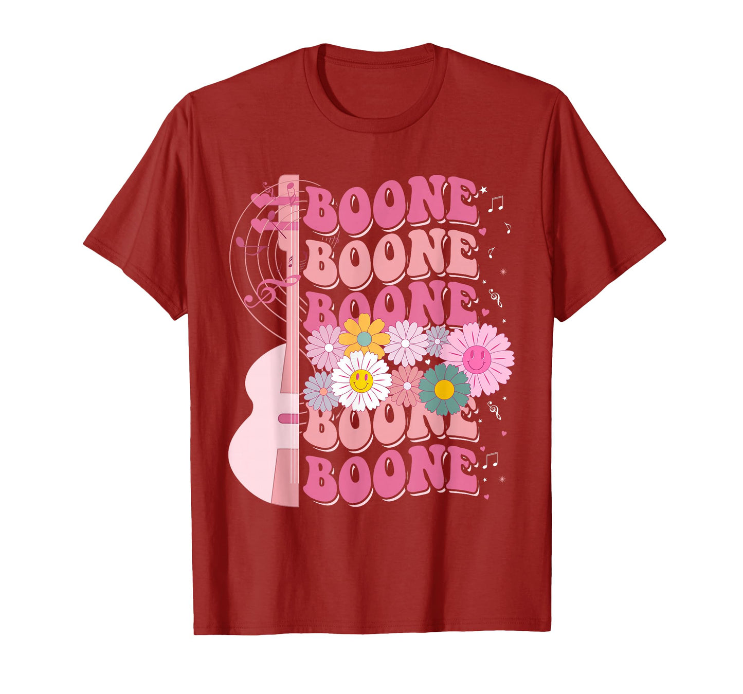 Girl Retro Boone Groovy Flower First Name Personalized 80's T-Shirt