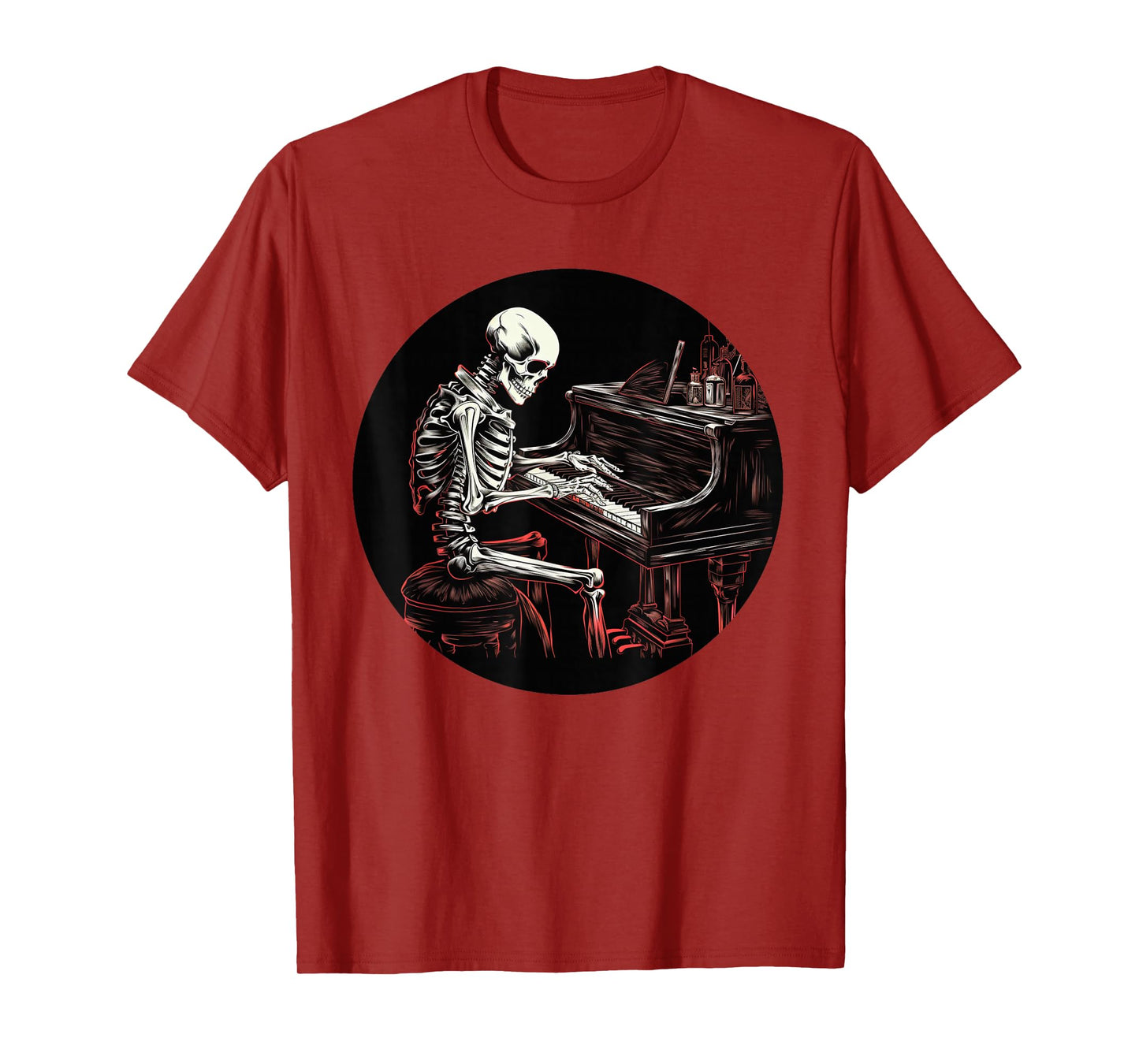 Funny Skeleton with Piano Keyboard for classical Music Fans T-Shirt