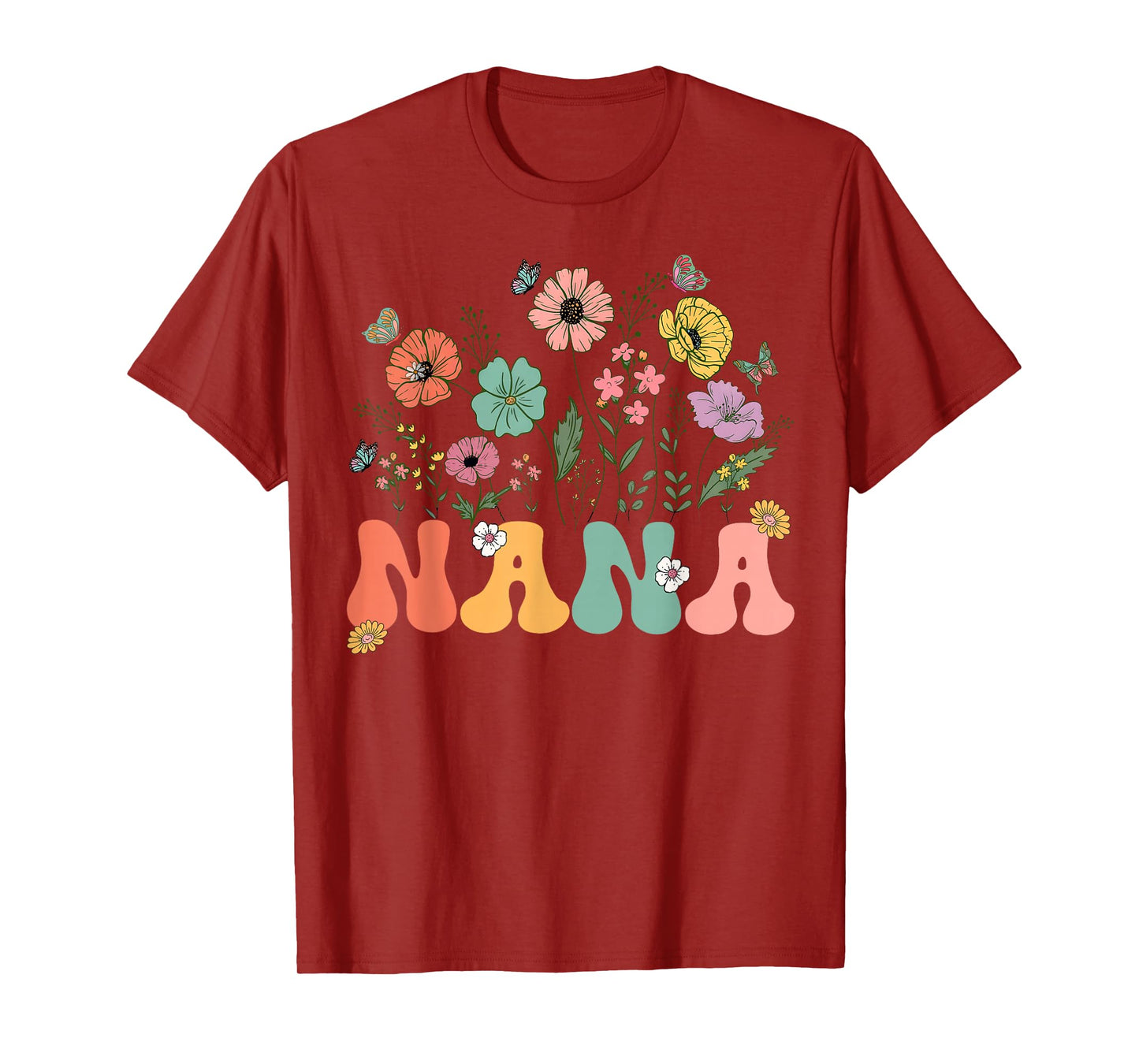 Nana Mothers Day For Grandma Wildflower Floral Women T-Shirt