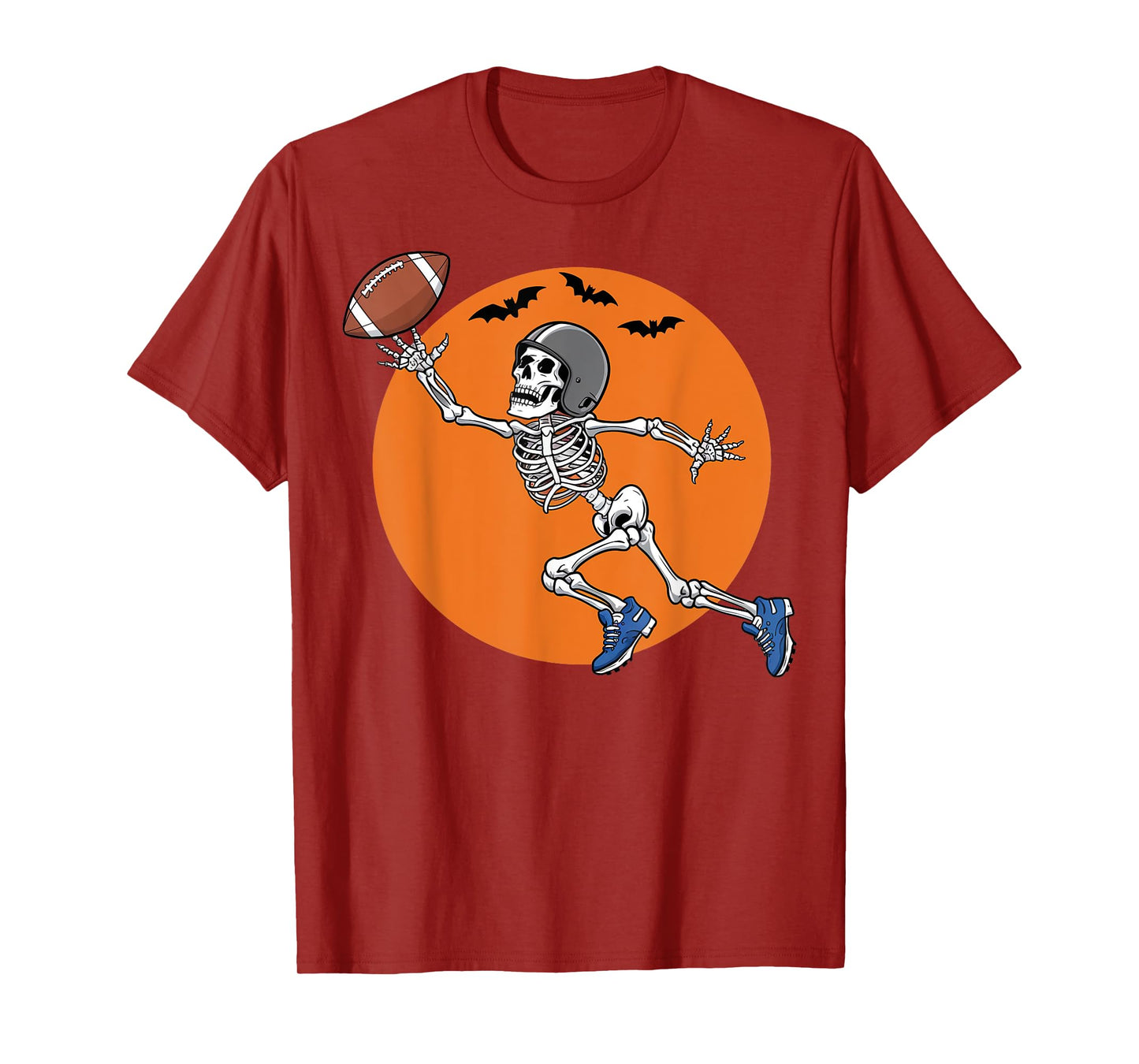 American Football Skeleton Halloween Gifts Men Women Boys T-Shirt