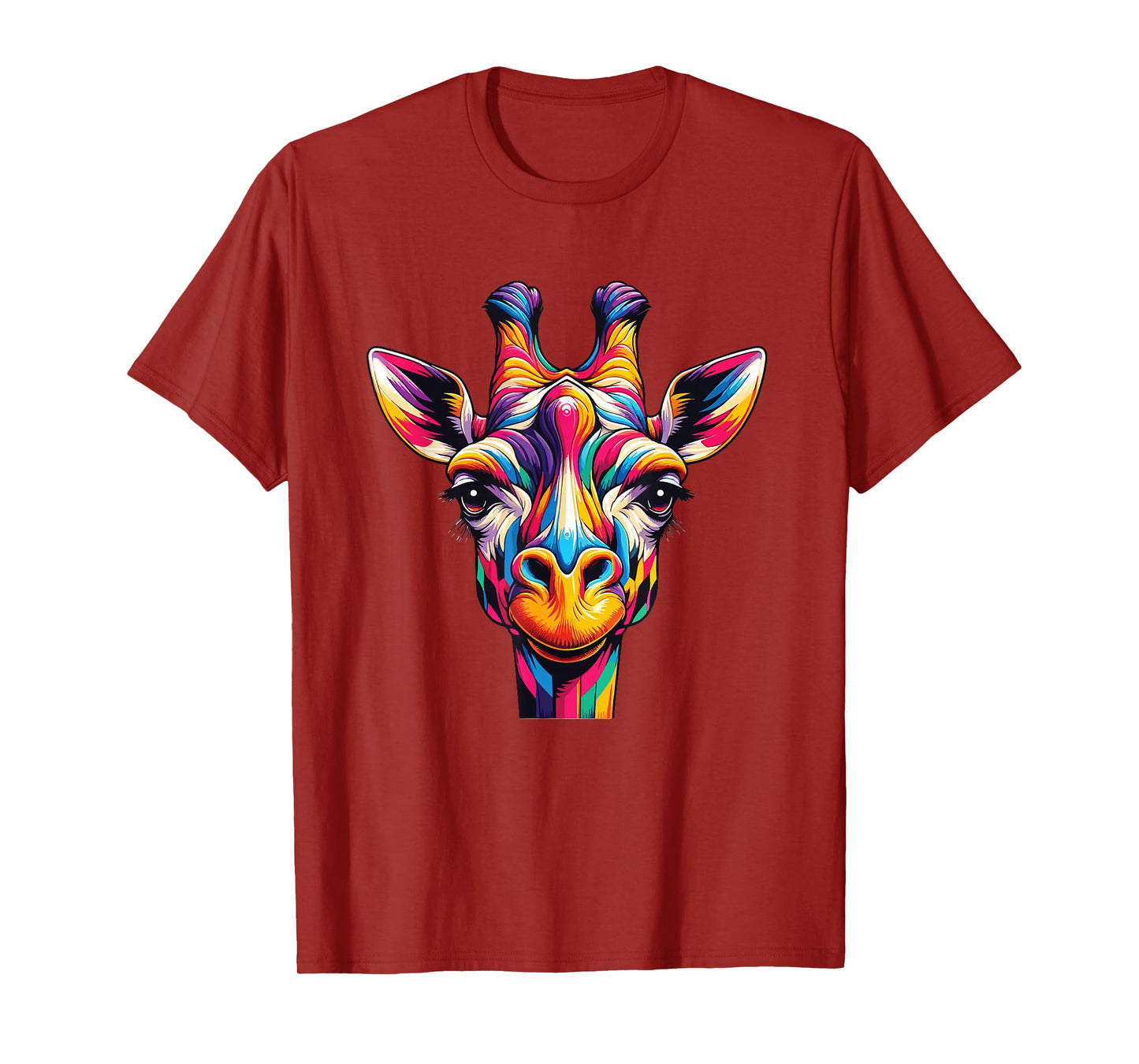 Giraffe rainbow colorful love wild animals zoo jungle T-Shirt