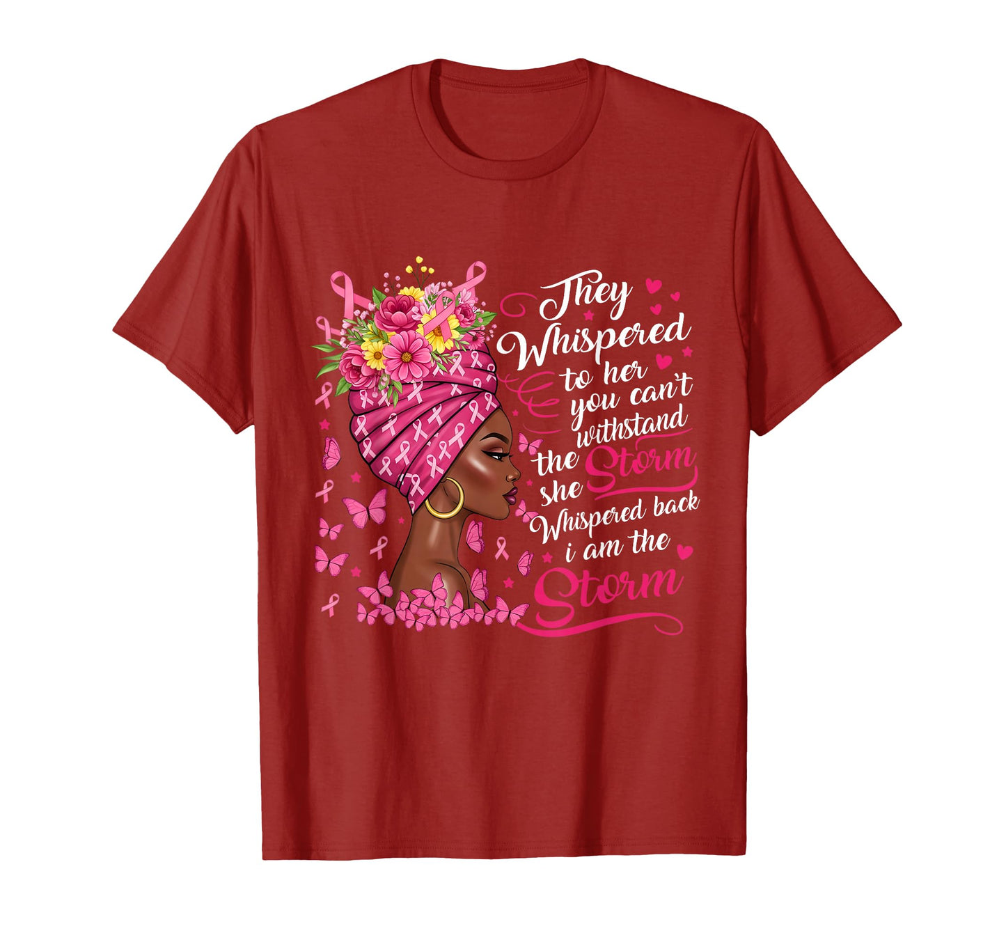 Breast Cancer Warrior Pink Ribbon I'm The Storm Black Women T-Shirt
