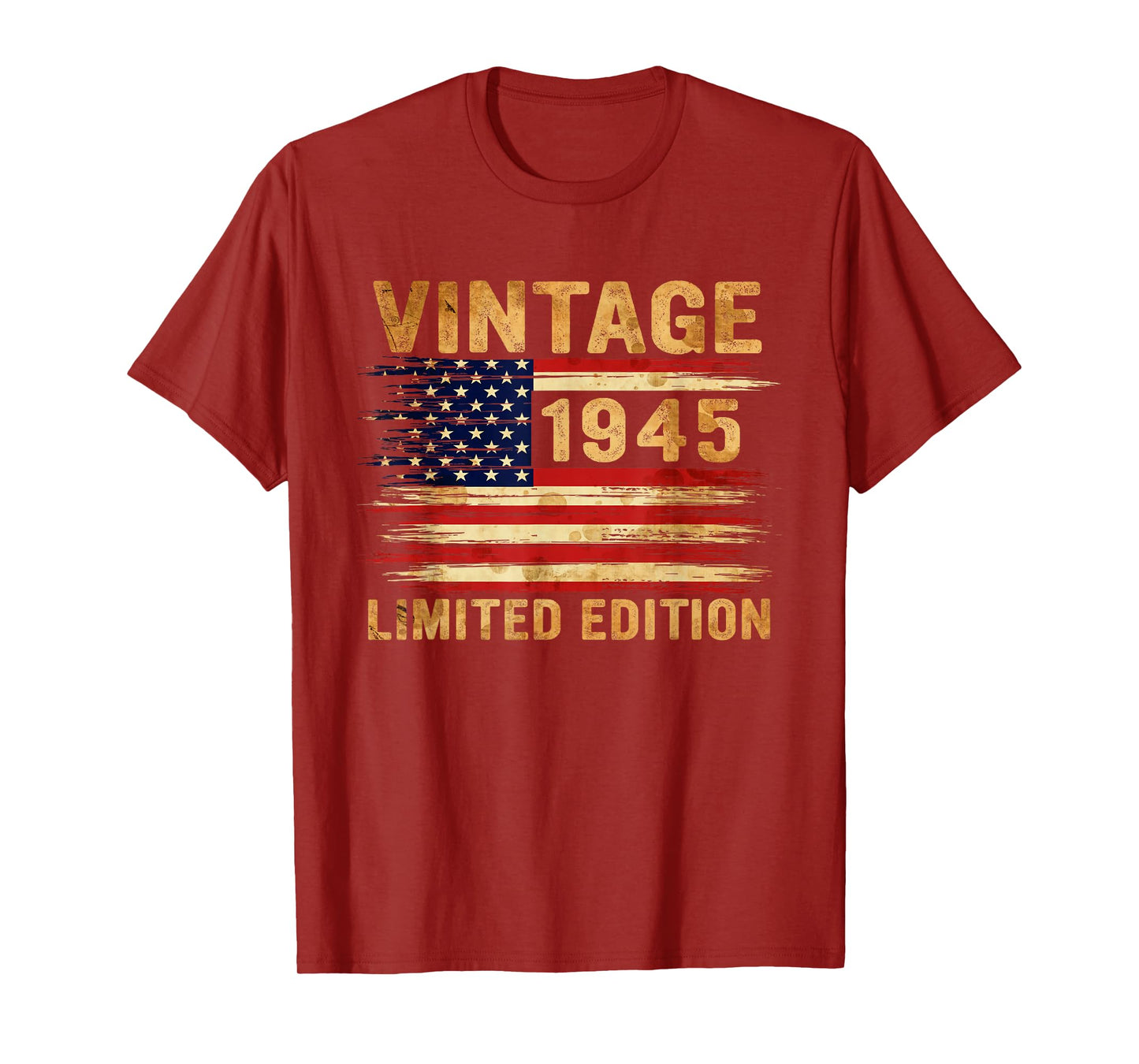 80 Years Old Gifts Vintage 1945 80th Birthday American Flag T-Shirt