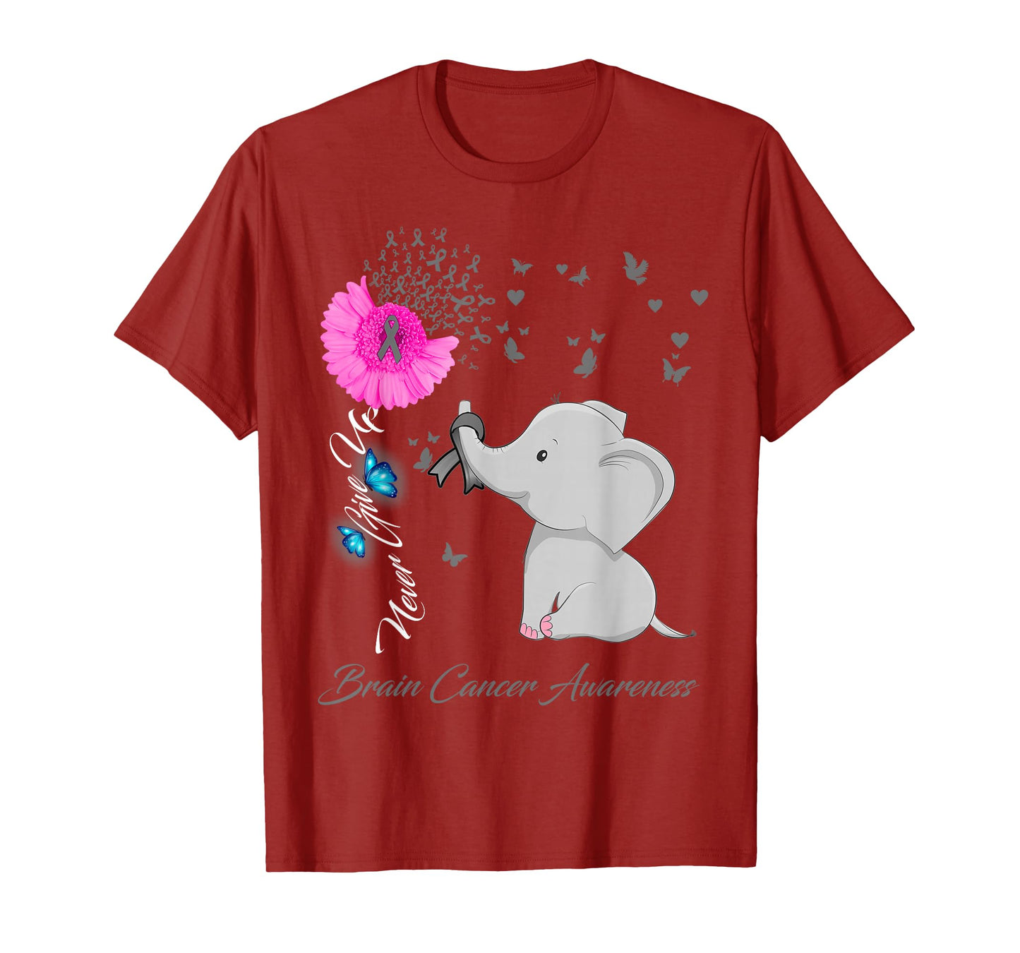 Elephant Brain Cancer Awareness - Brain Cancer Ribbon Gifts T-Shirt
