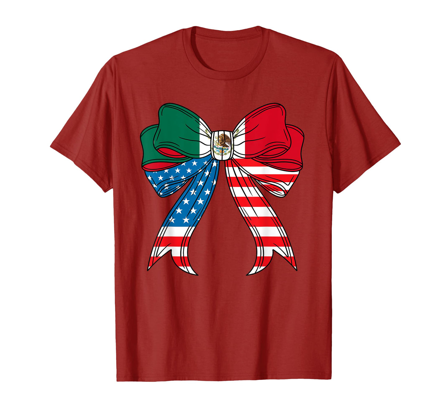 Half Mexican And American Mexico America Usa Women Girl Bow T-Shirt