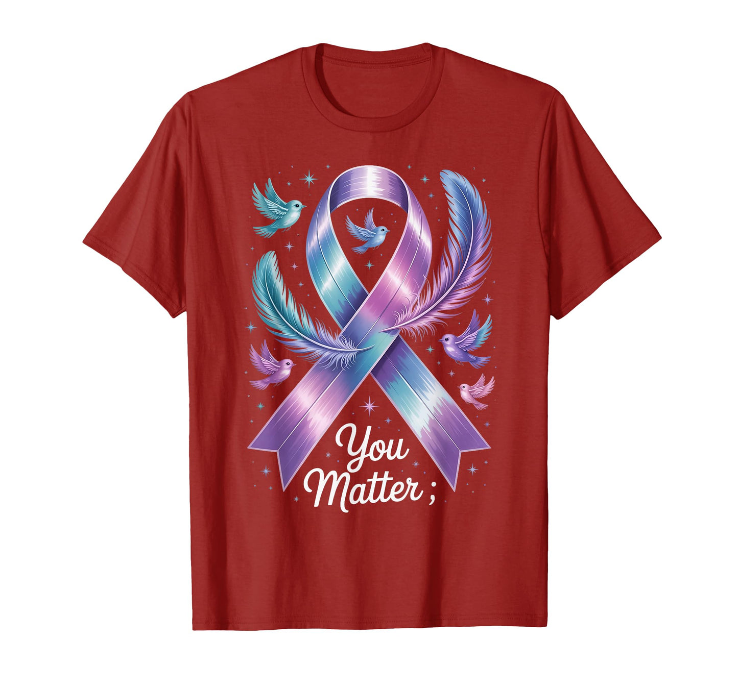 You Matter Teal & Purple Ribbon Suicide Prevention Awareness T-Shirt