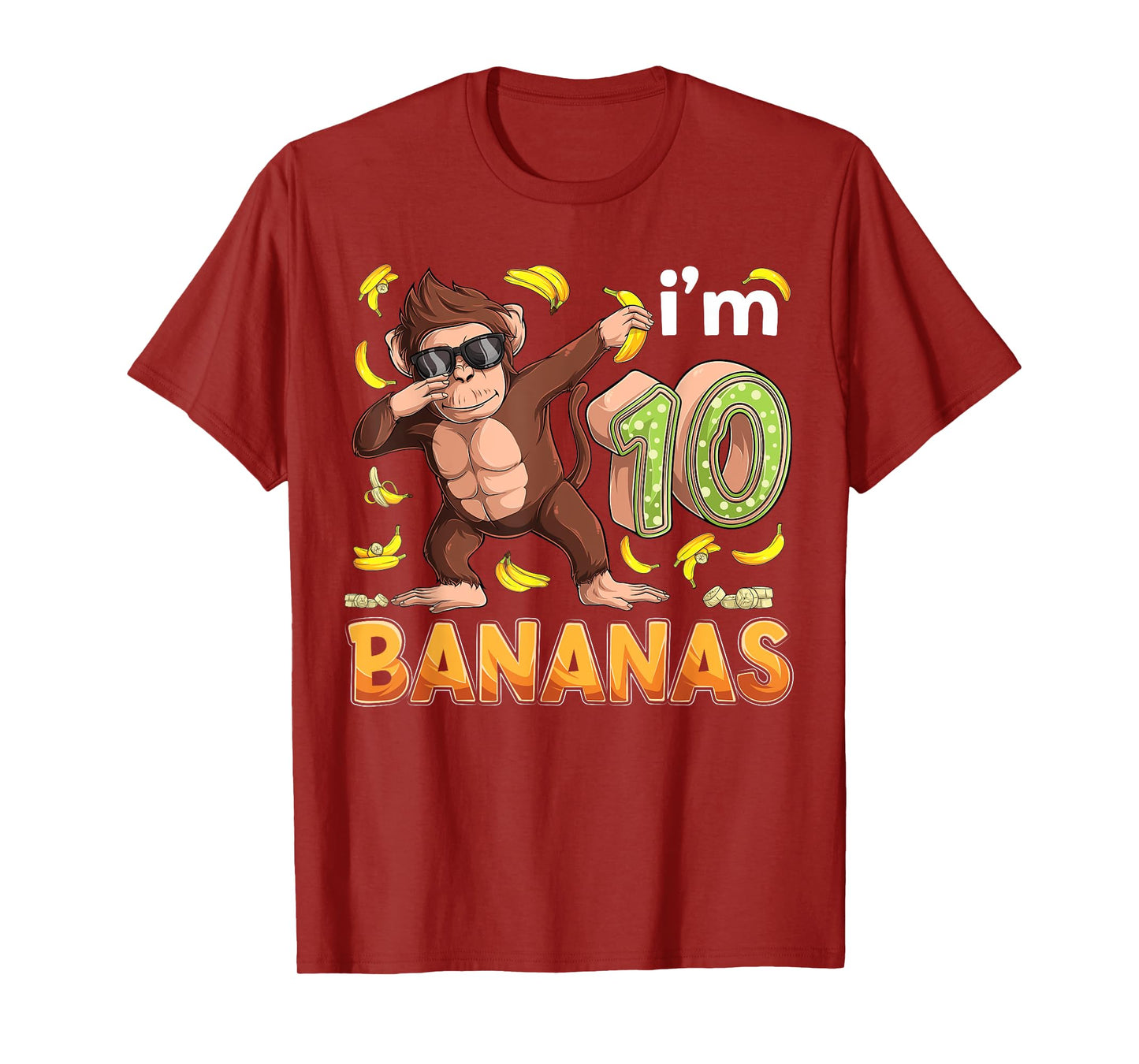 10 Year Old Monkey Birthday Safari Jungle Animal 10th B-day T-Shirt