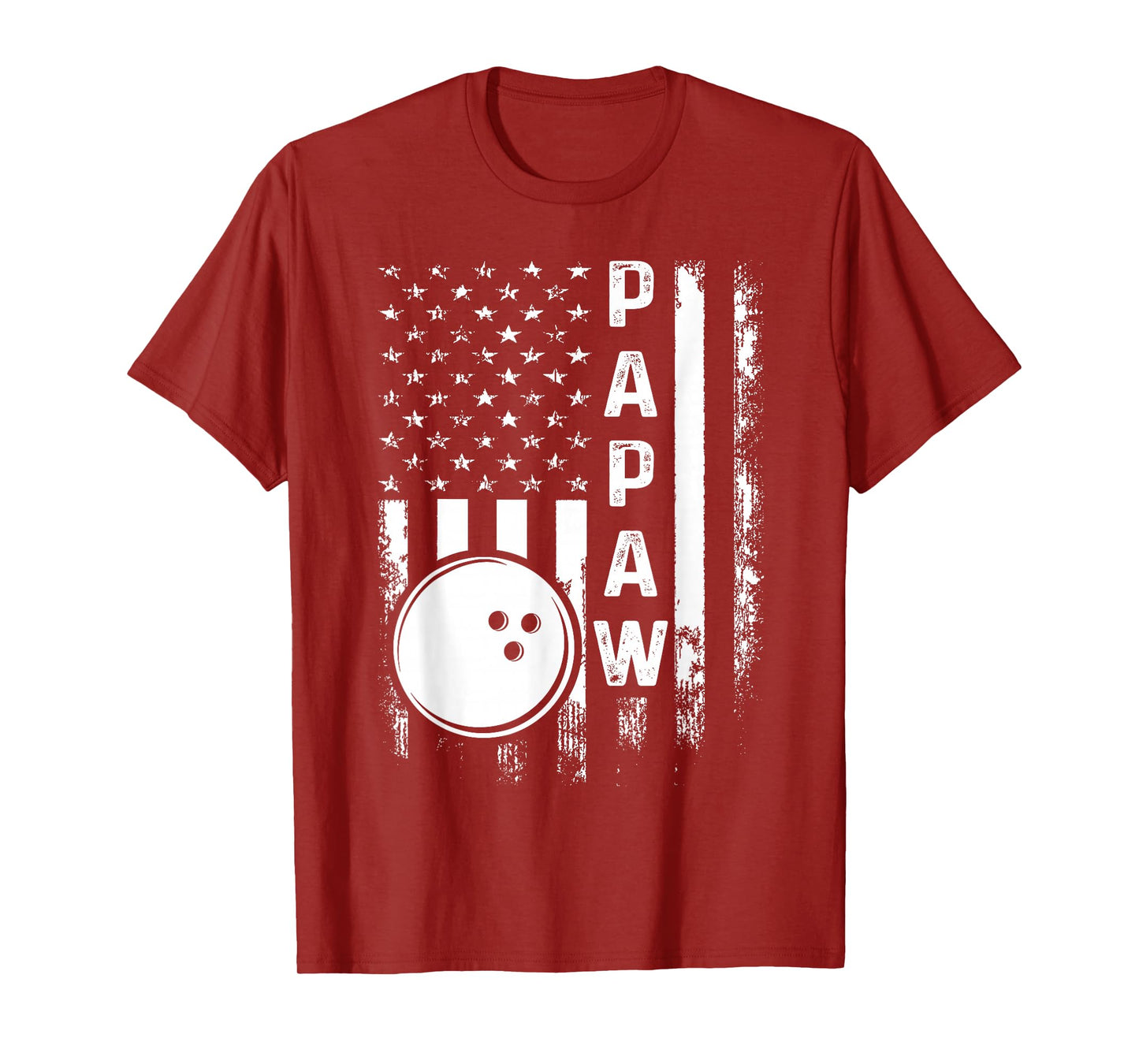 Bowling Papaw American Flag Vintage Christmas Xmas T-Shirt