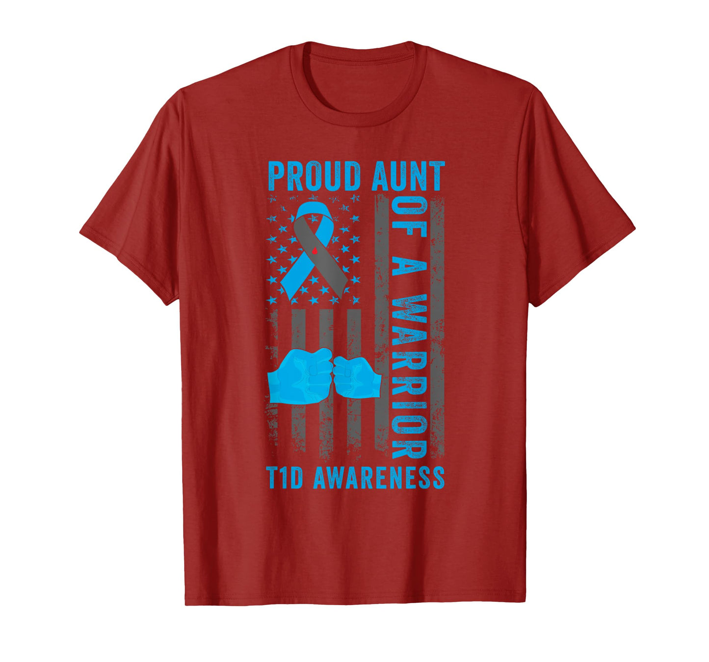 Proud Aunt Of A T1D Warrior Type 1 Diabetes Awareness T-Shirt