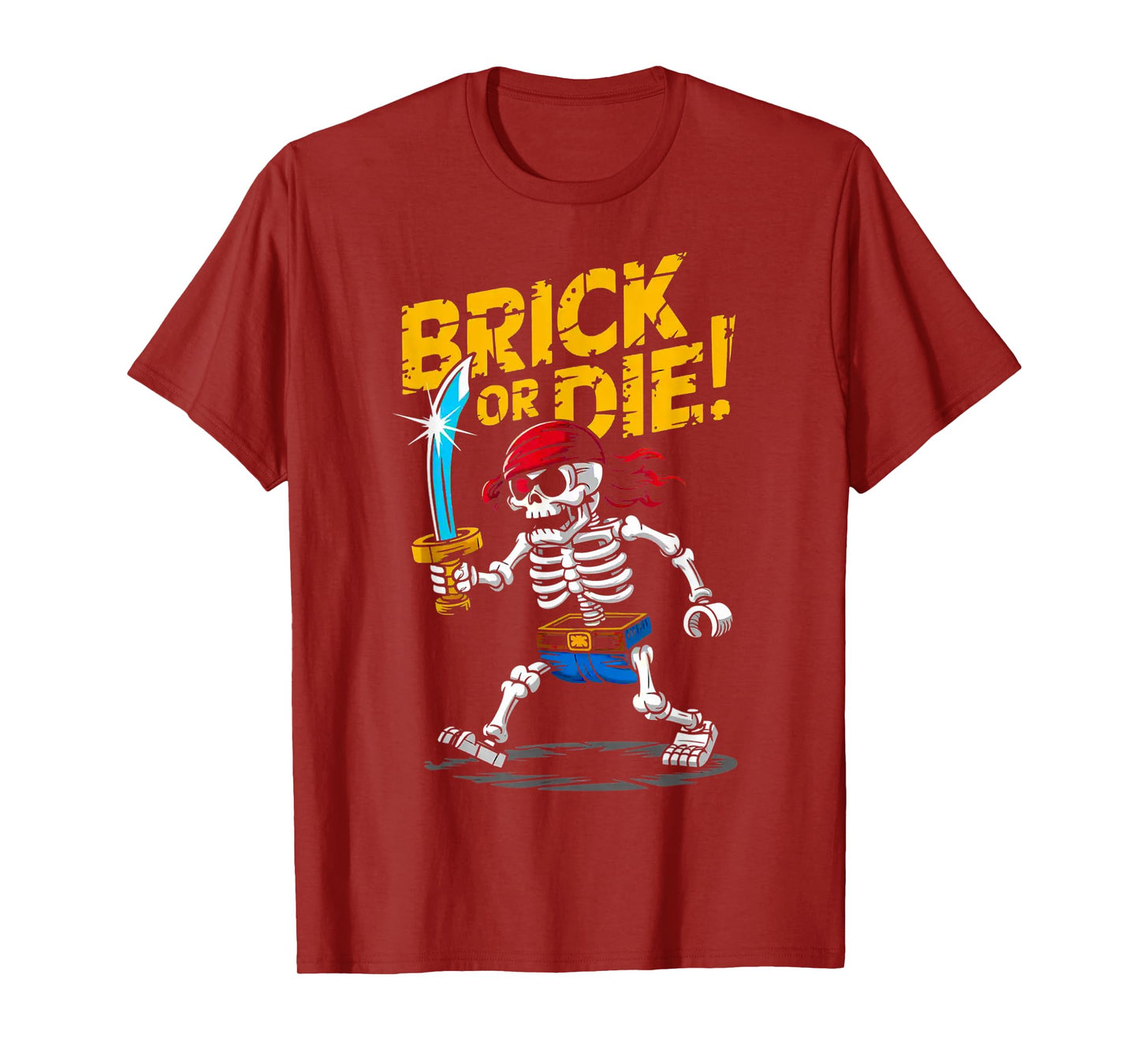 Halloween Bricks Pirate Skeleton Builder Blocks Building Toy T-Shirt