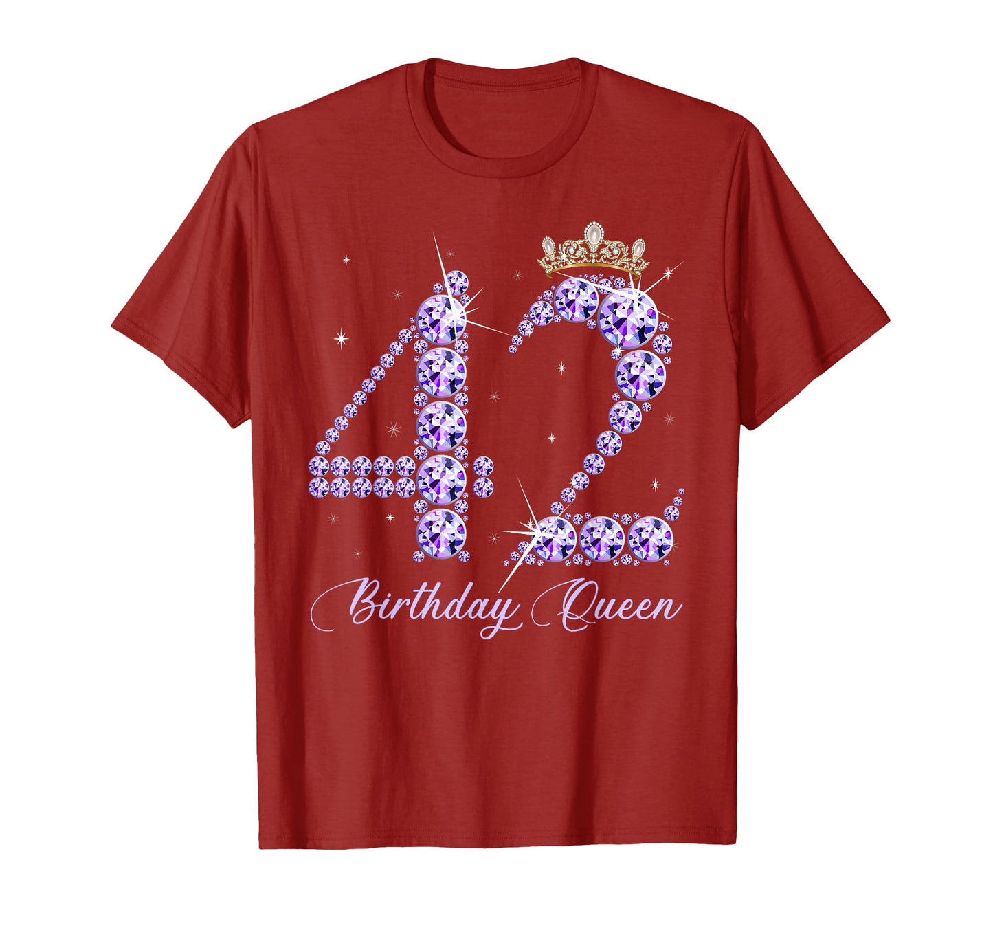 42 Year Old Its My 42nd Birthday Queen Diamond Heels Crown T-Shirt