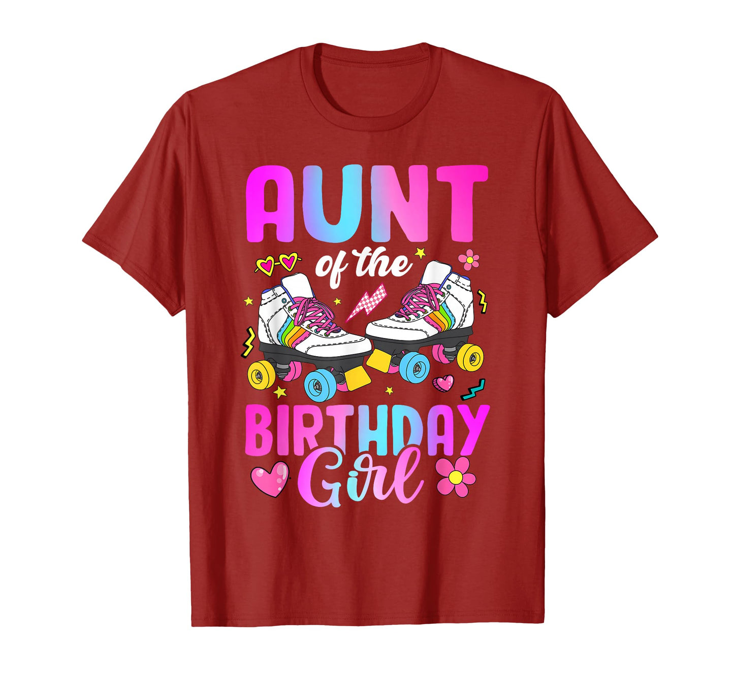 Aunt Of The Birthday Girl Rolling Skate Bday Family T-Shirt