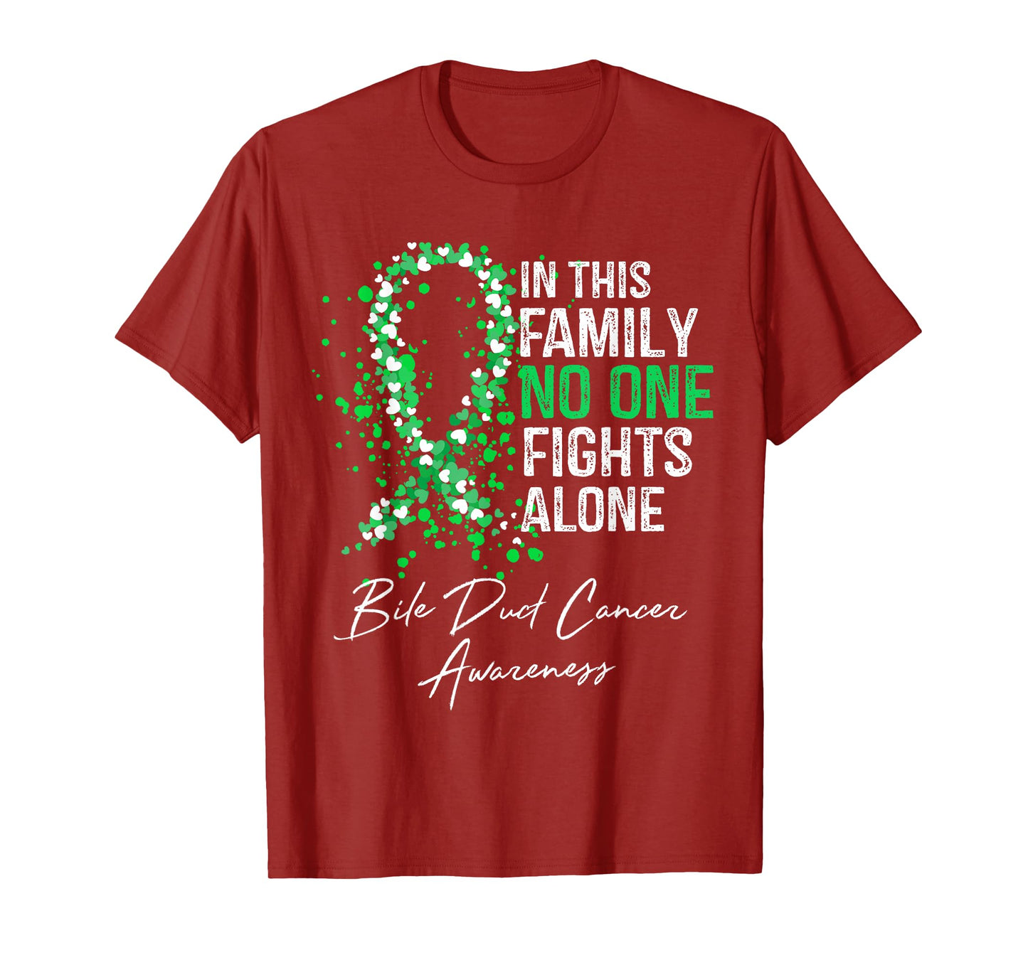 In This Family No One Fights Alone Shirt Bile Duct Cancer T-Shirt