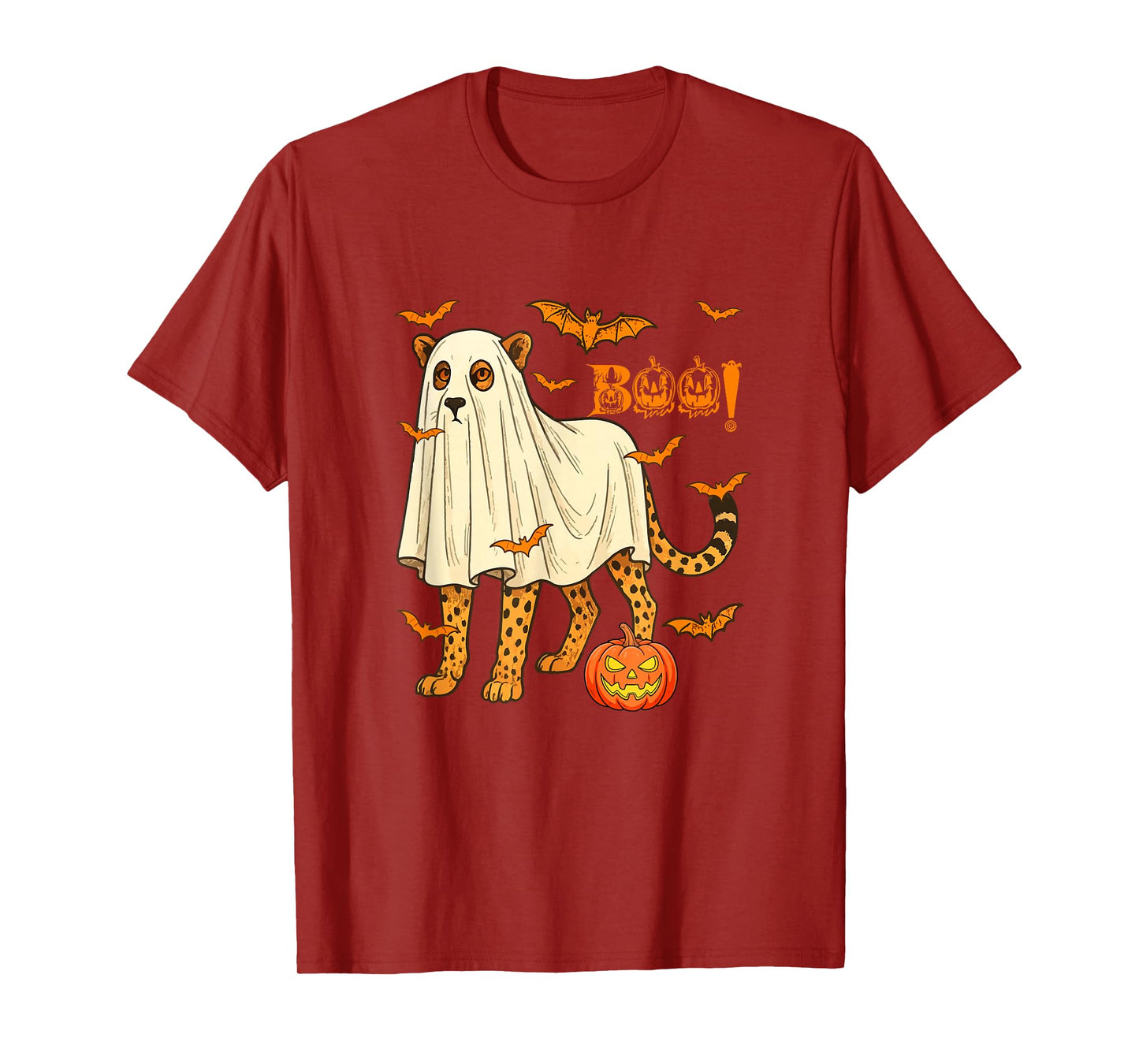 Boo Halloween Cheetah Cosplay Ghost Costume Animal Lover T-Shirt