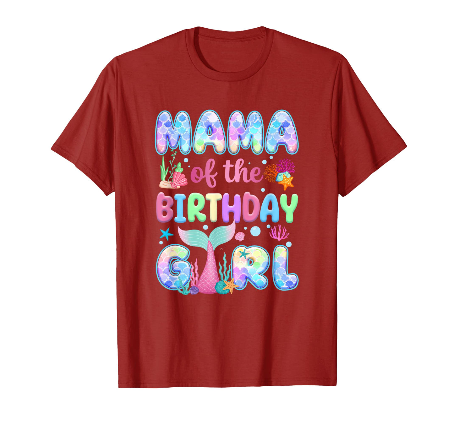 Mama Of The Birthday Mermaid Girl Family Matching Party T-Shirt