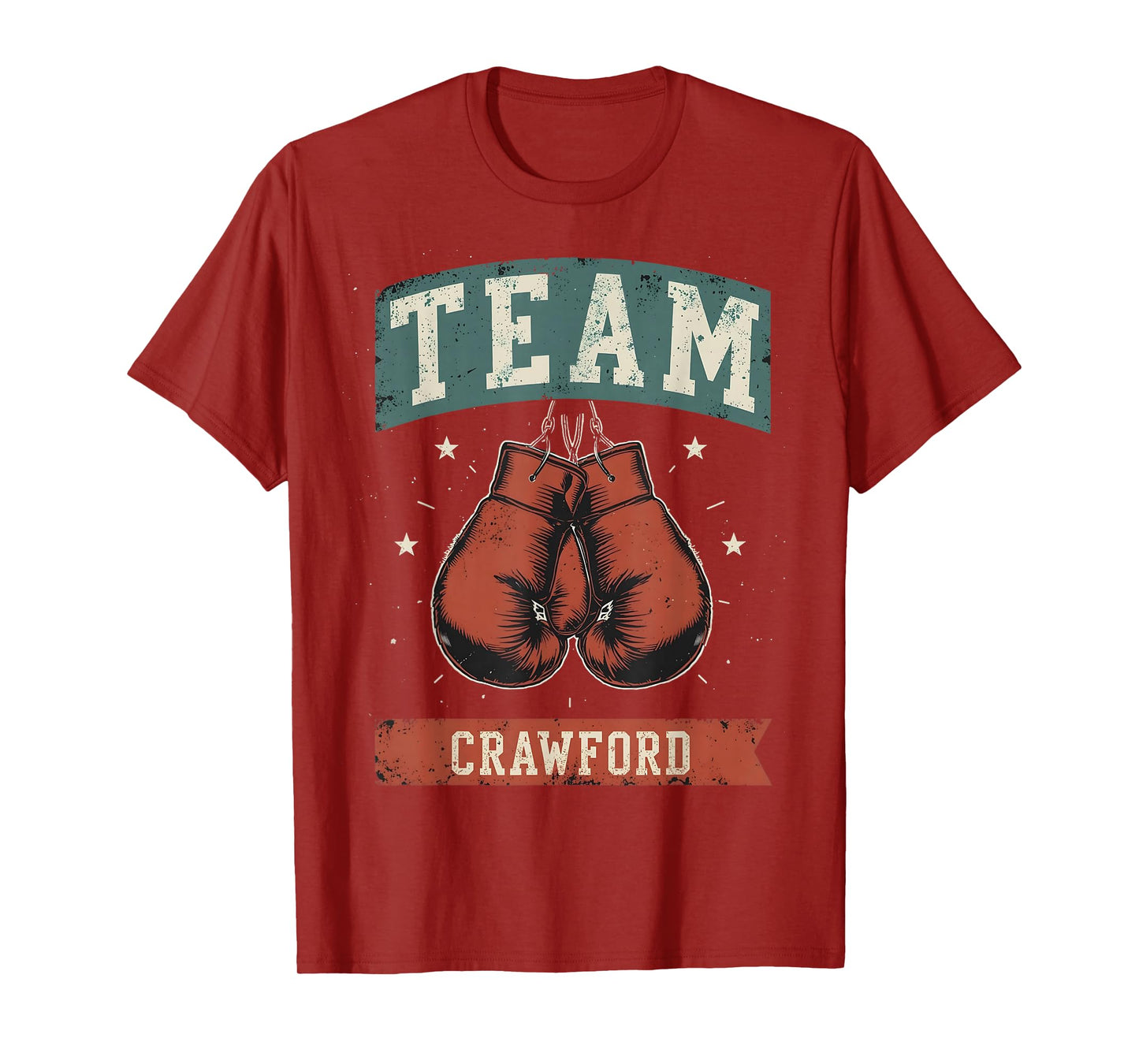 Crawford Last Name Retro Family Name Crawford Boxing for Men T-Shirt