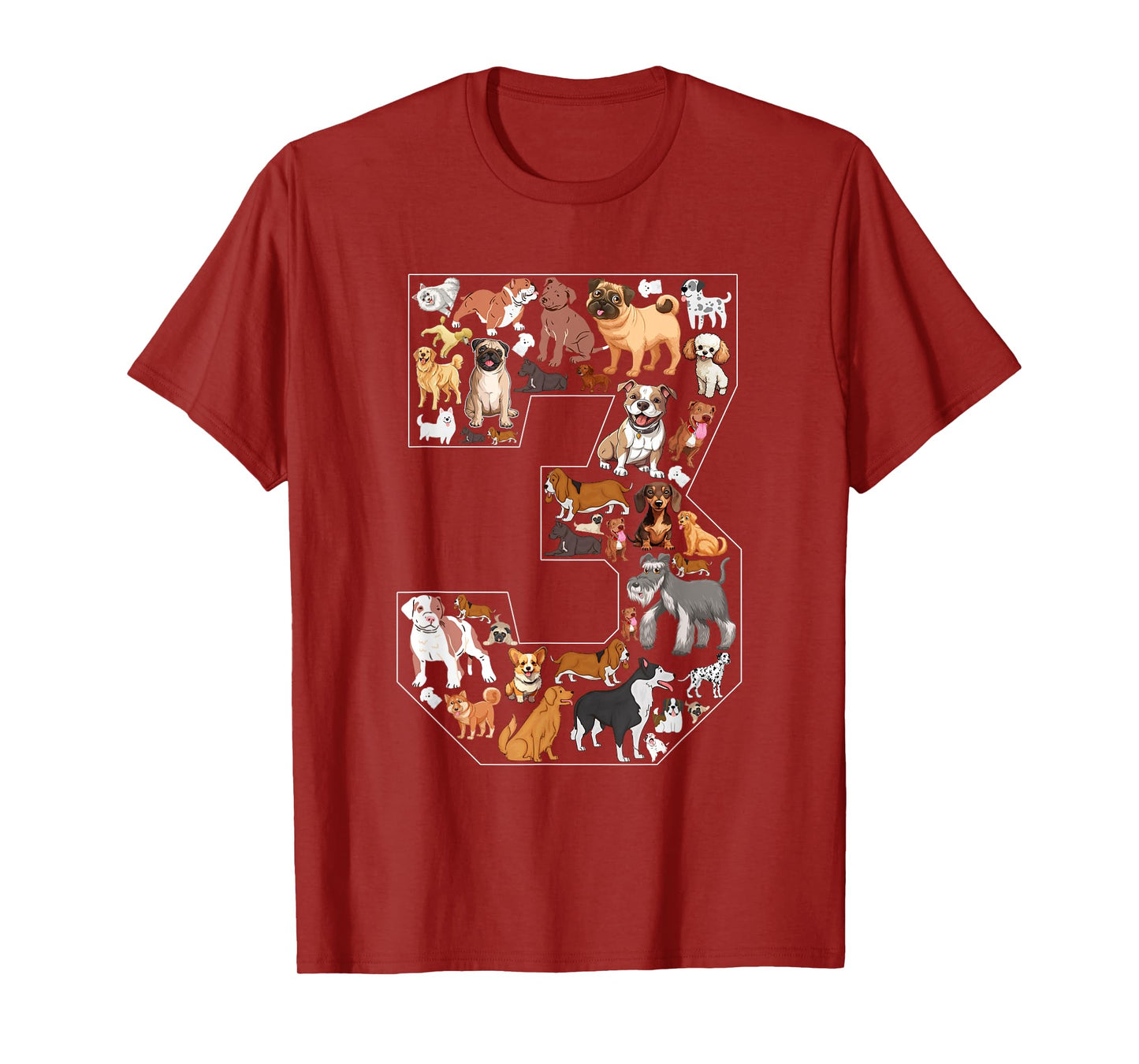 3rd Birthday Dog Lovers 3 Year Old Boys Girls Party T-Shirt