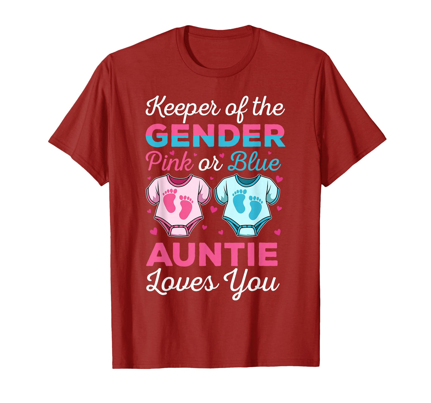 Keeper Of The Gender Auntie Loves You Baby Announcement Aunt T-Shirt