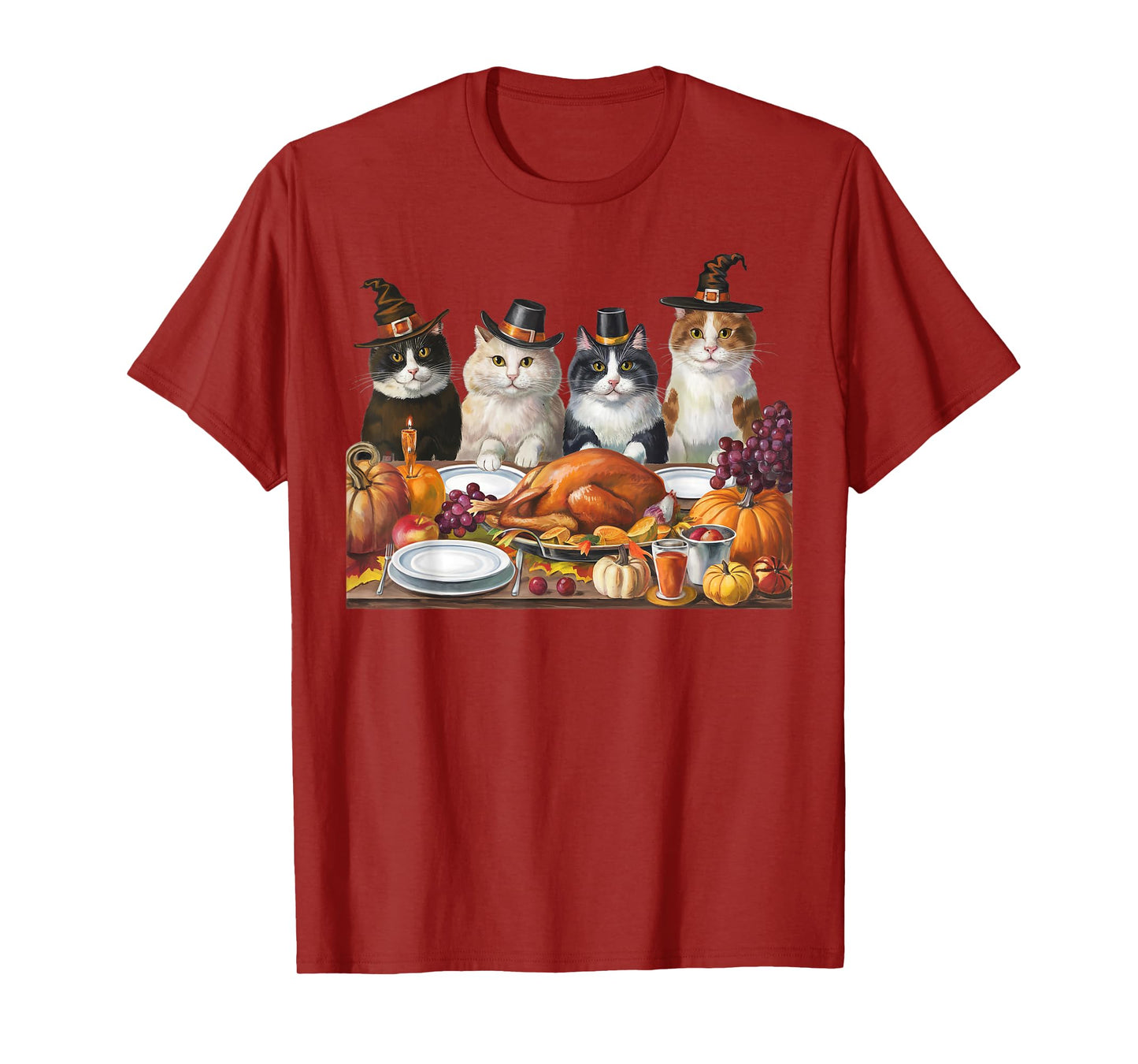 Thanksgiving Day Cat Squad Turkey Gifts For Men Women Kid T-Shirt