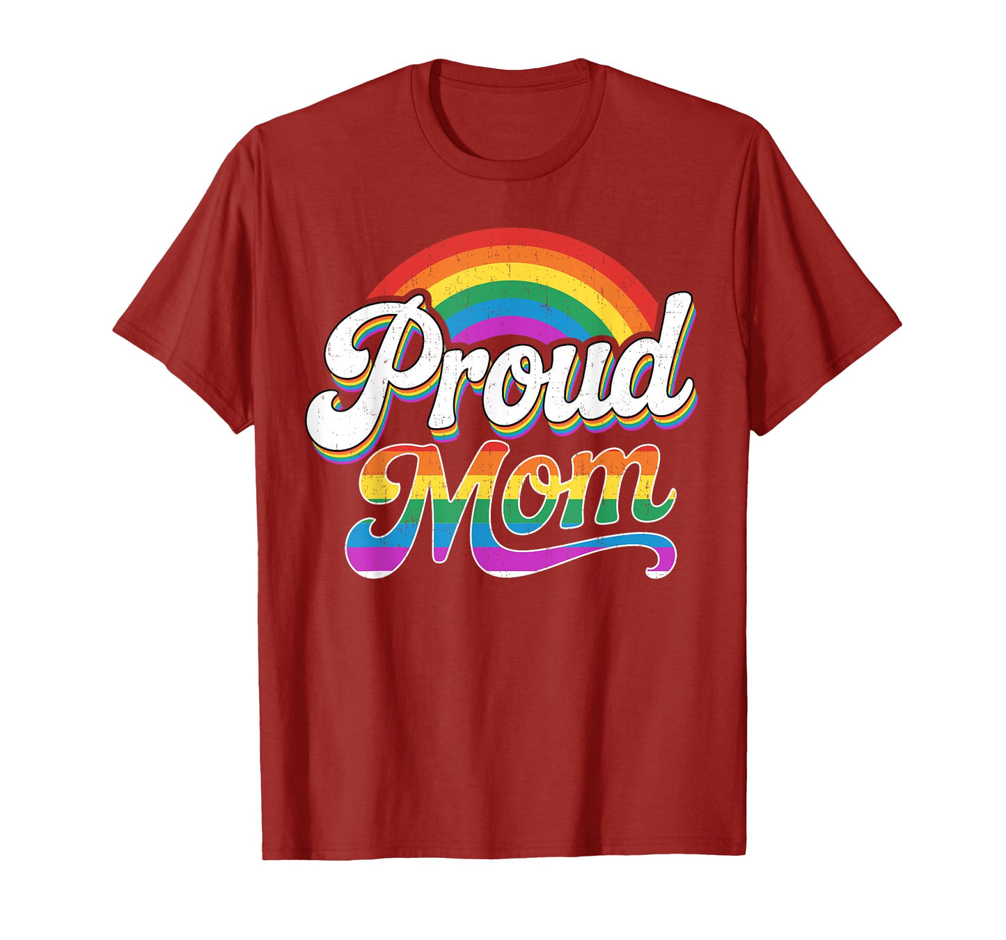 Colorful Retro Art for Proud Mom LGBTQ Pride Month Gay Pride T-Shirt