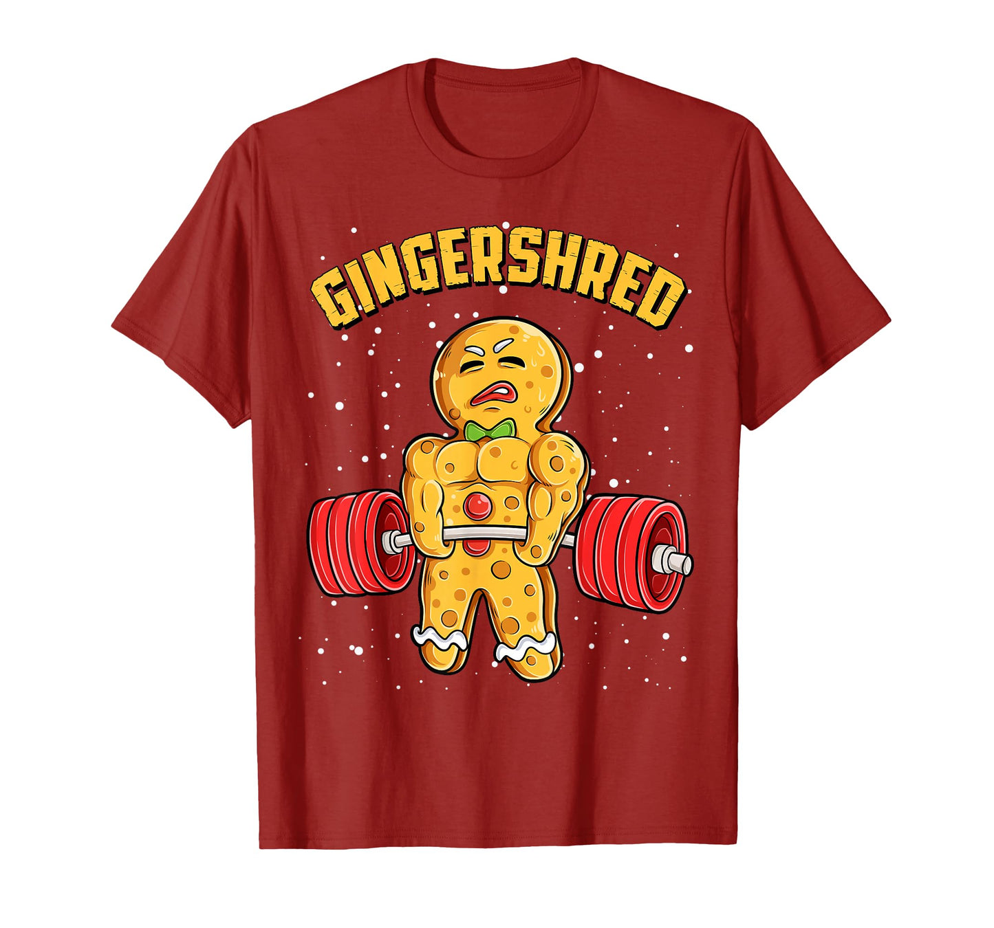 Gingershred Funny Gingerbread Man Gym Bodybuilding Christmas T-Shirt