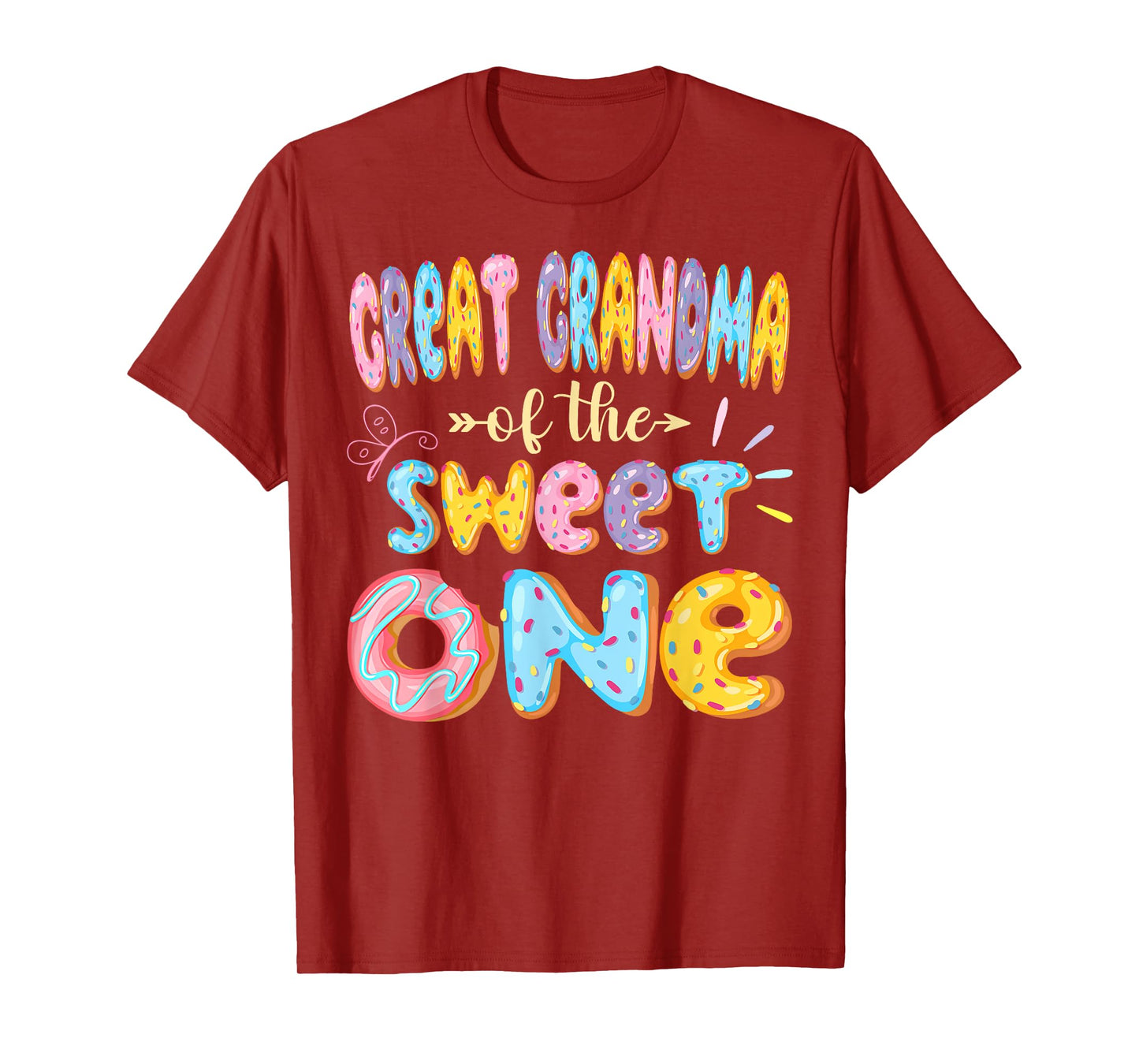 Great Grandma Of The Sweet One 1St Birthday Girl Donut T-Shirt