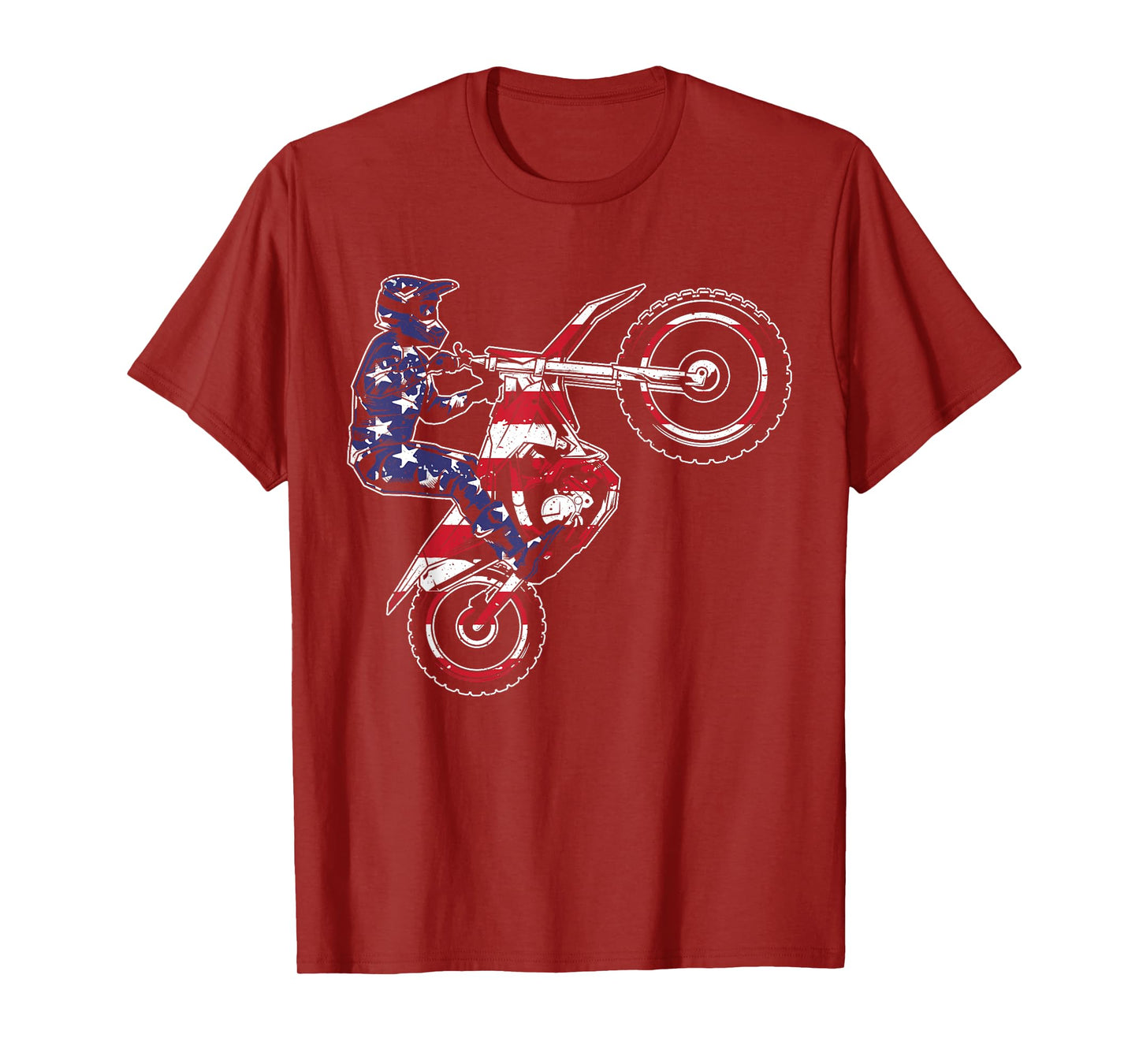 Cool Dirt Bike Art For Men Women US Dirtbike Motorcycle Race T-Shirt