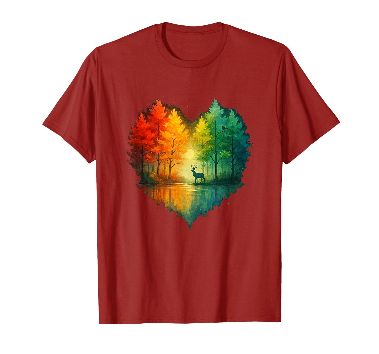 Outdoor Wildlife Astract Nature Reflection Forest Trees T-Shirt