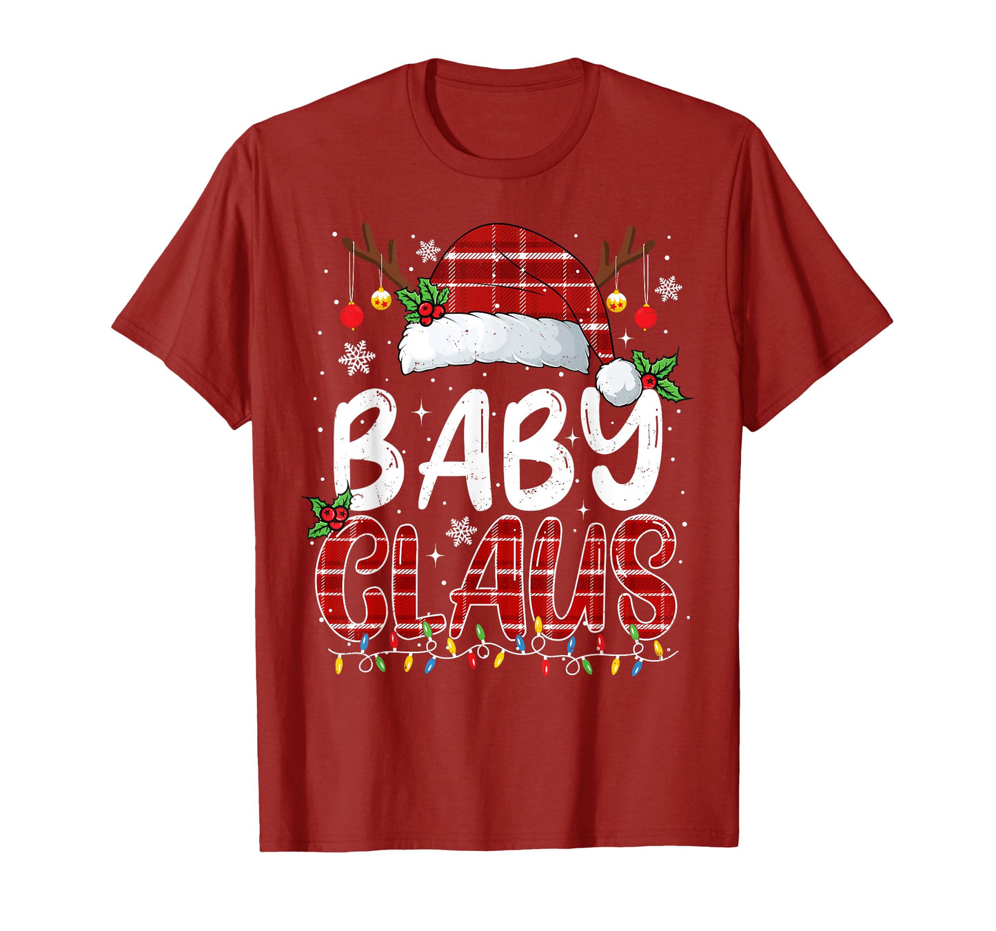 Baby Claus Christmas Lights Pajama Family Matching T-Shirt
