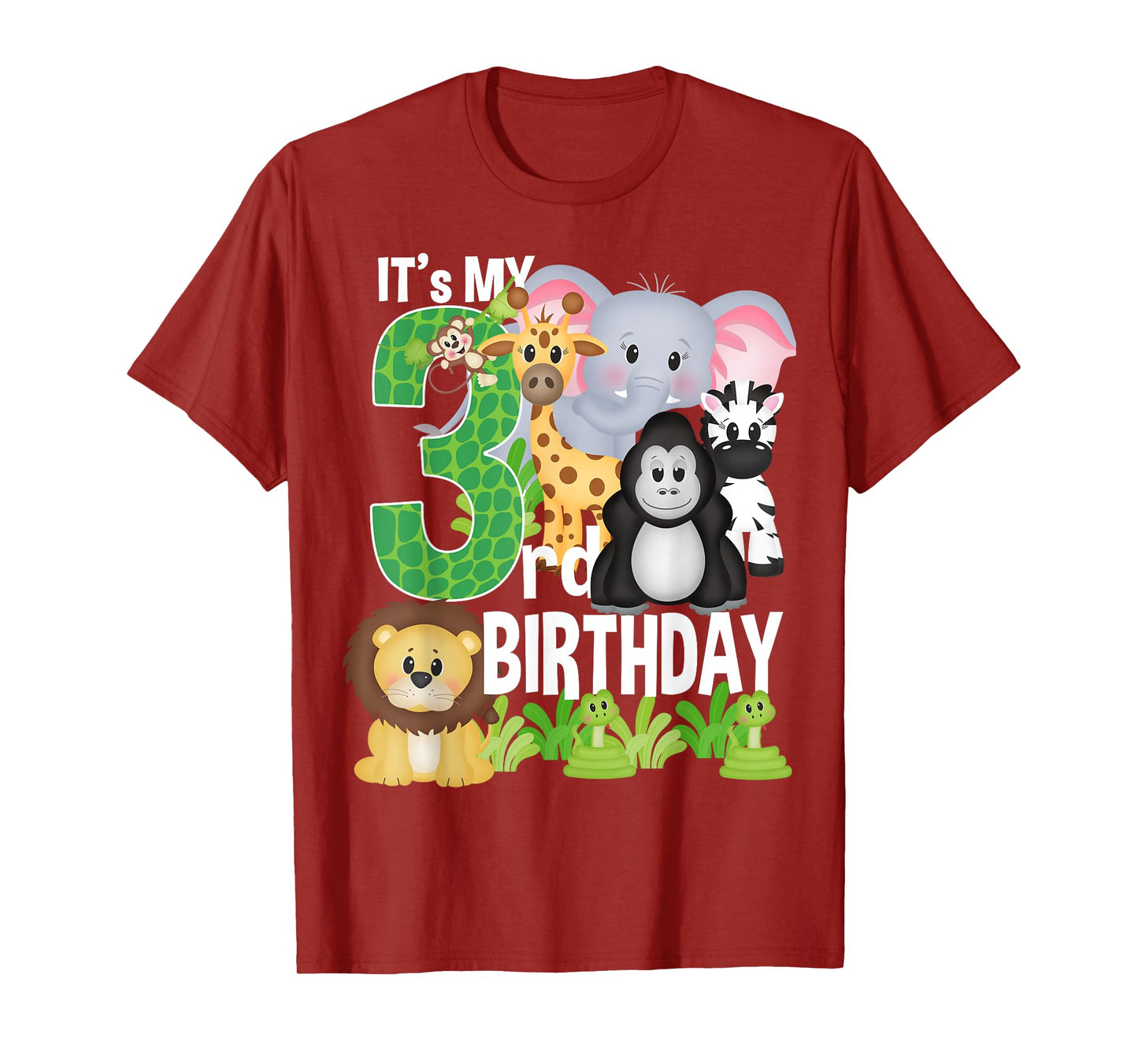 It's My 3rd Birthday Party Jungle Safari Zoo Theme Bday T-Shirt