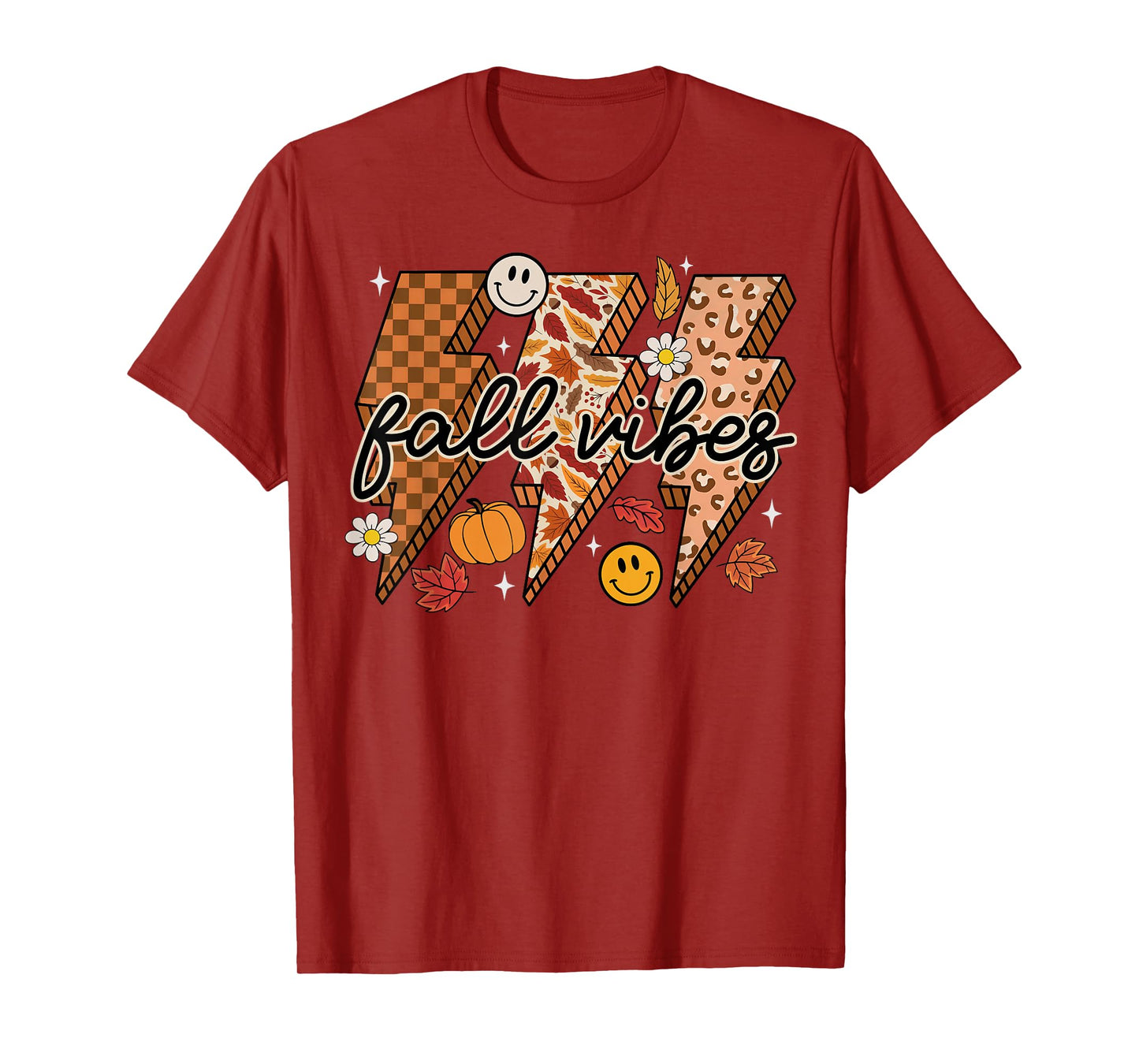 Retro Fall Vibes Autumn Thankful Pumpkin Season Women Kids T-Shirt