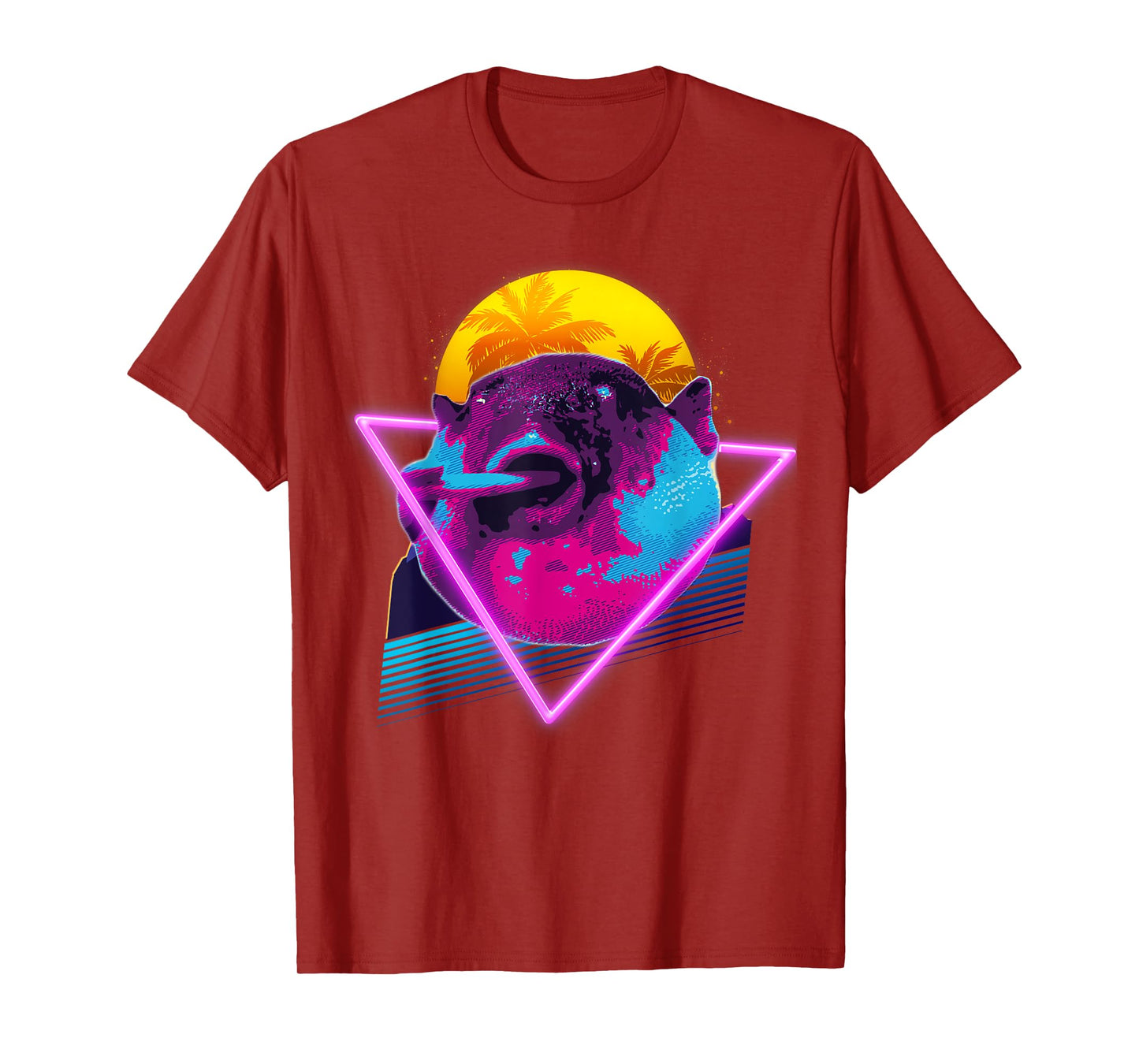 Pufferfish Eating a Carrot Meme Blowfish Retro Vaporwave T-Shirt