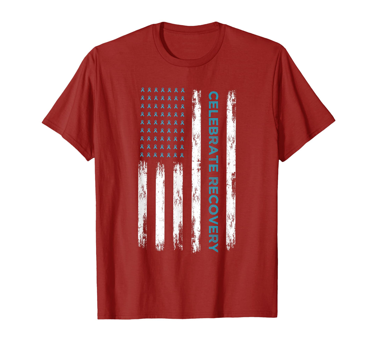 Drug Alcohol Addiction Recovery Celebrate Recovery USA Flag T-Shirt
