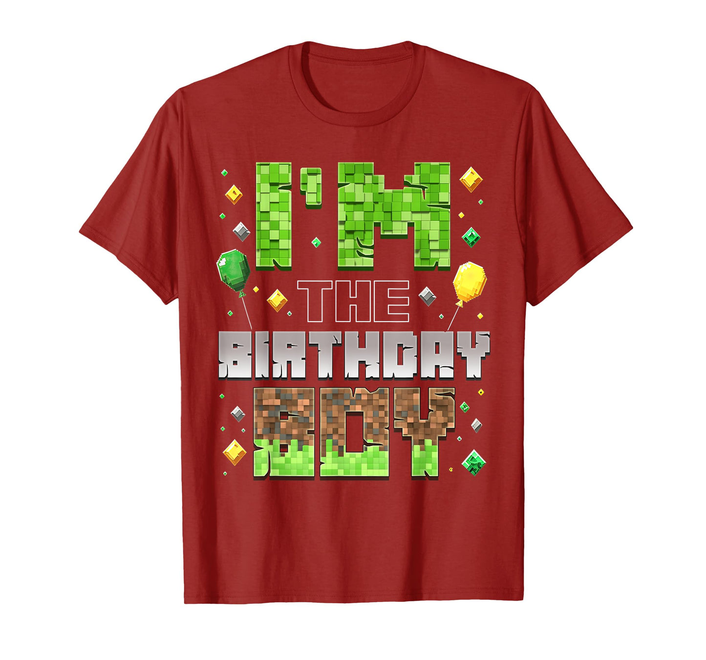 I'm The Birthday Boy Party Gamer Pixel Boy Kid Birthday T-Shirt