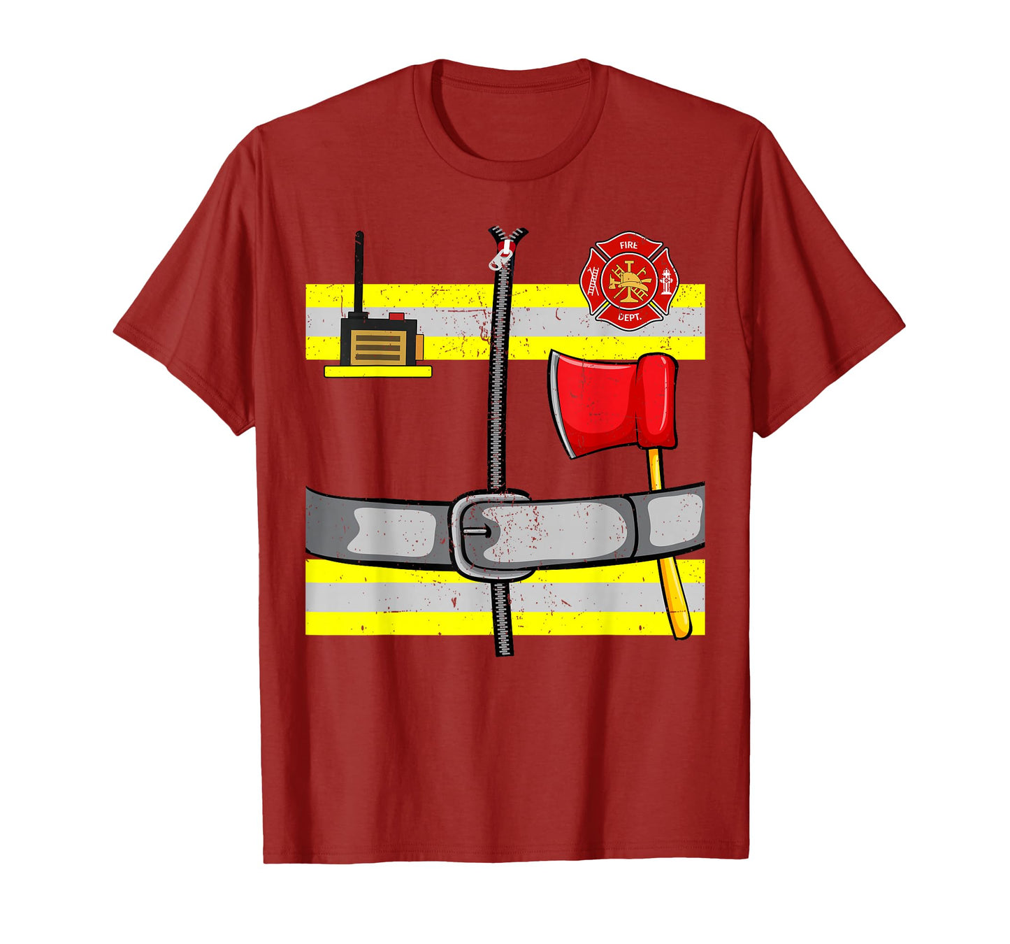 Funny Firefighter Fireman DIY Costume Cosplay Halloween Day T-Shirt