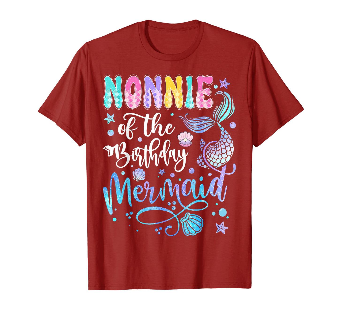 Nonnie Of The Birthday Mermaid Bday Girl Party T-Shirt
